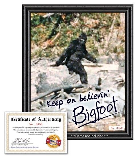 Bigfoot Sasquatch Autograph Signed Photo with COA 8x10 - Funny Novelty Gag Gift