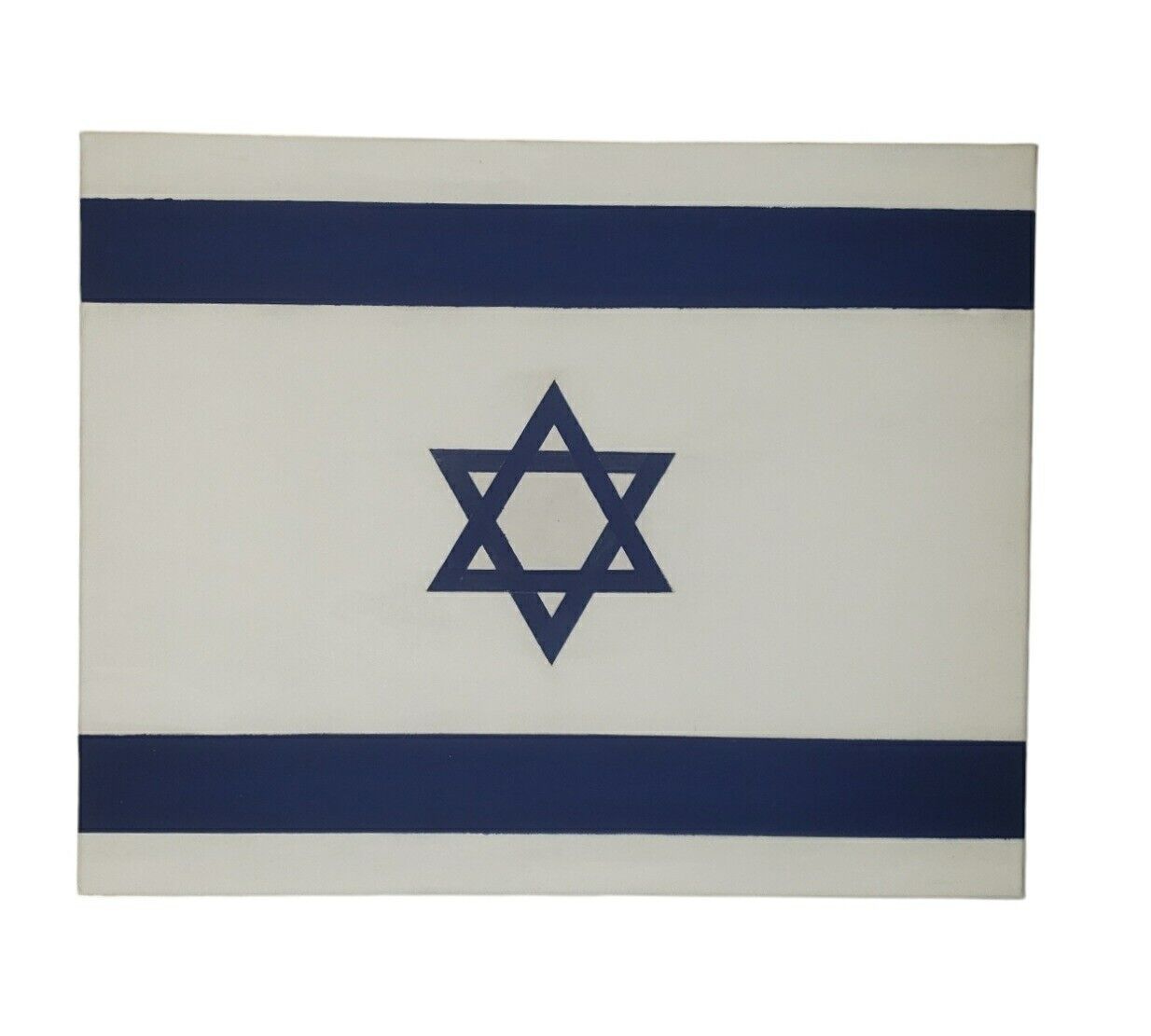 Israel Flag Painting Hard Edge Painting On Canvas By Artist H. Bar