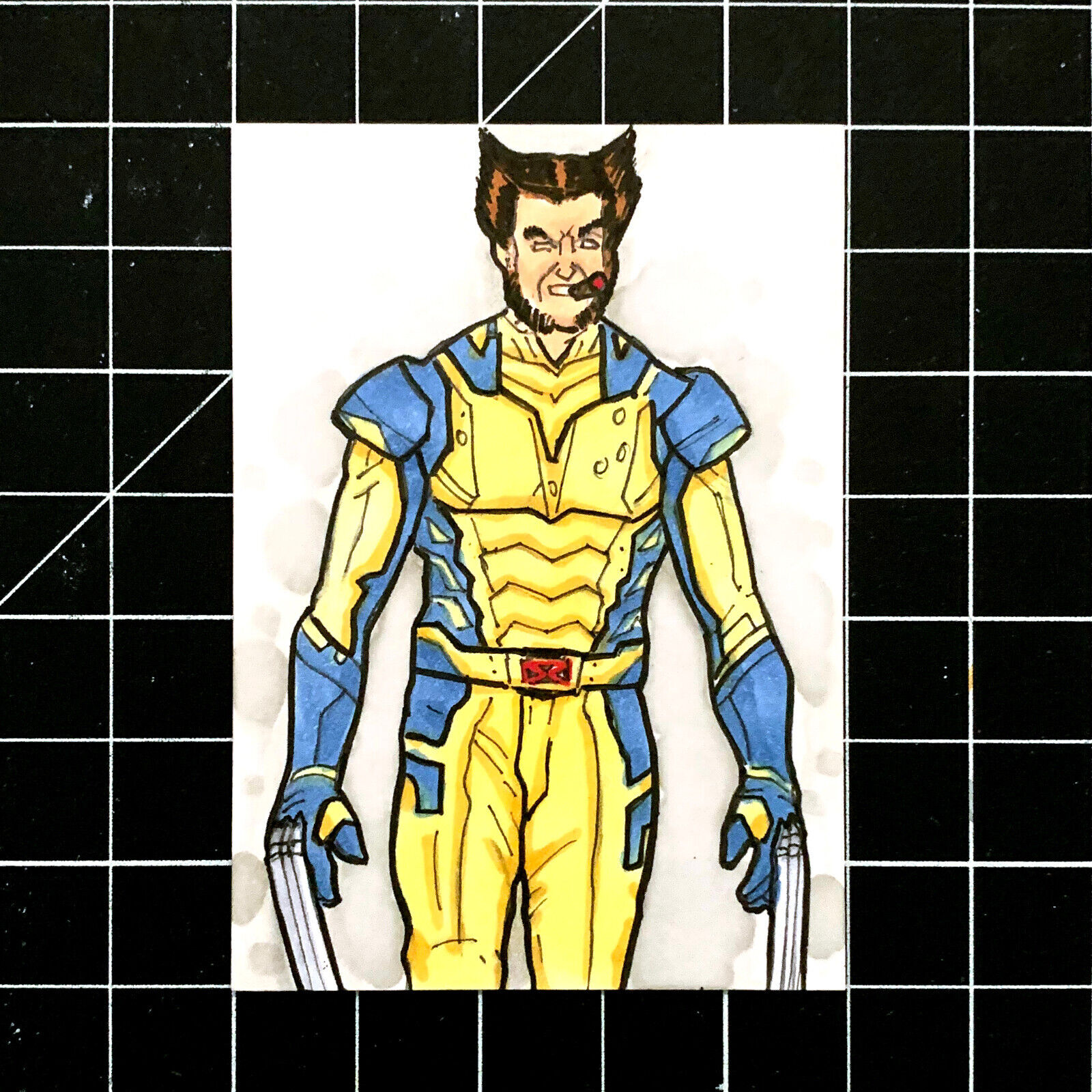 1 of 1 Extremely Rare Sketch Card of X-Men's Wolverine Deadpool 3 Costume Hot