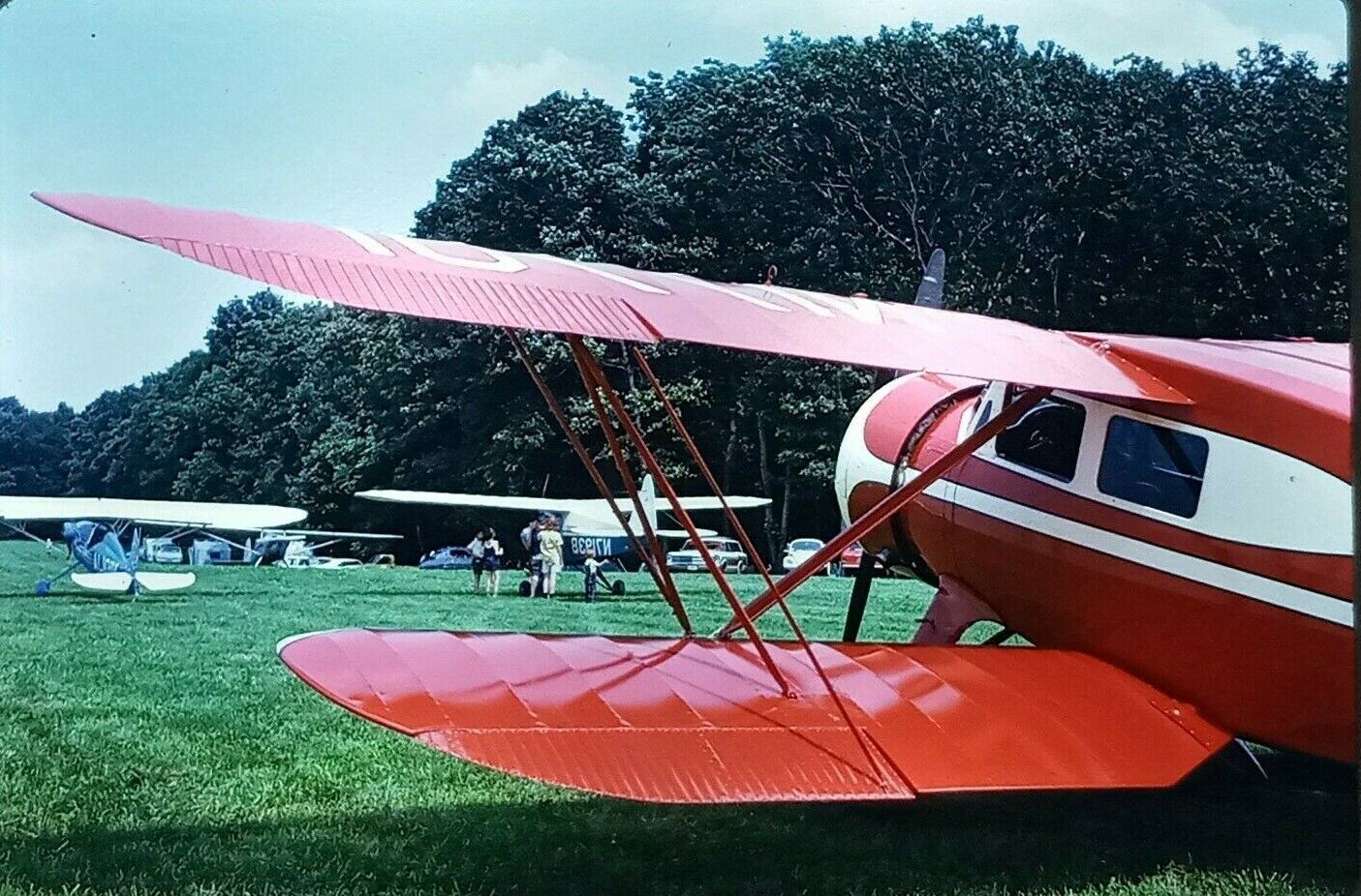Vintage 35mm Photo Slide Red Plane Propeller 1970 Color Transparency #2