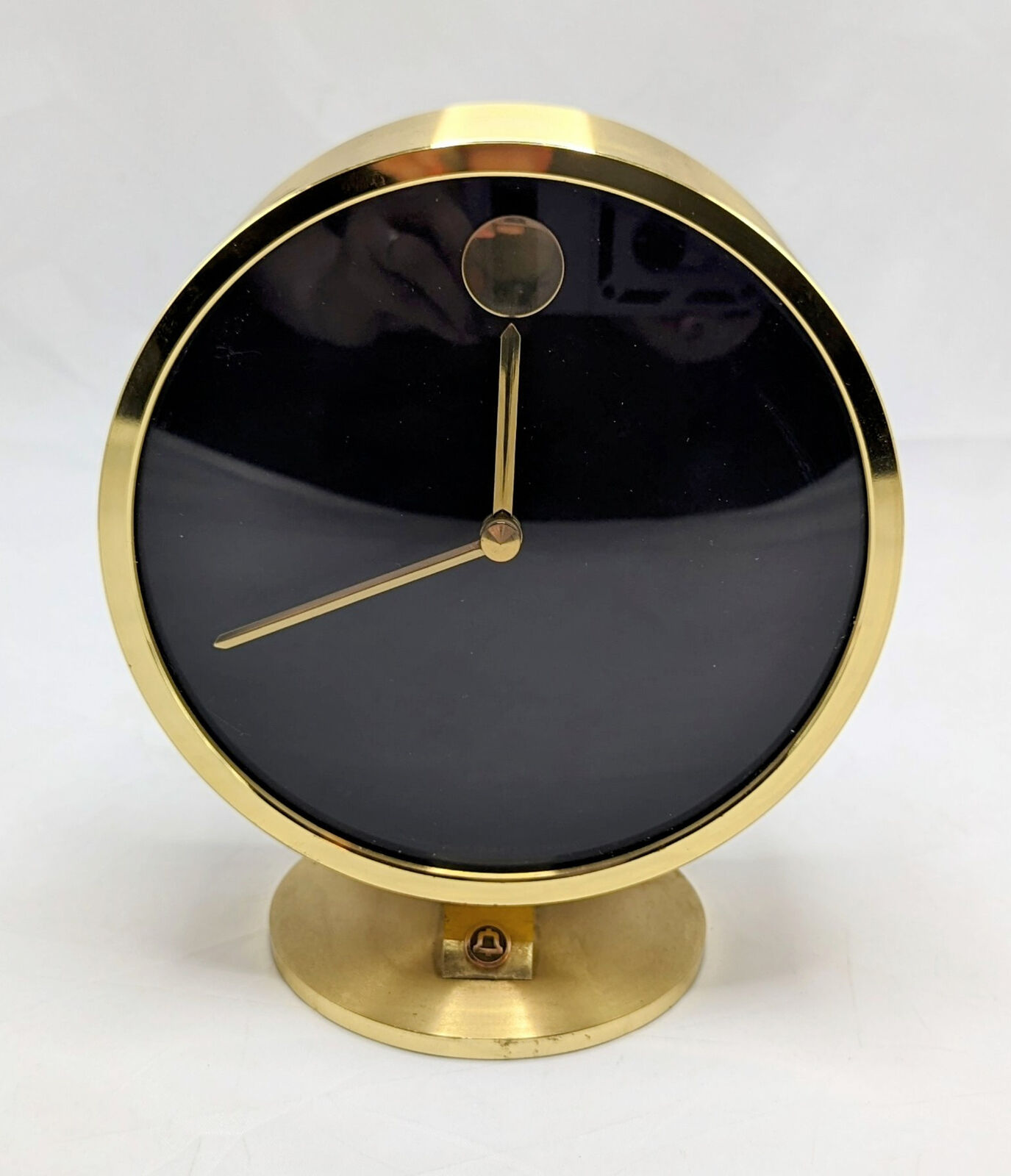 Vintage Howard Miller By Nathan George Horwitt Brass Museum Desk Clock