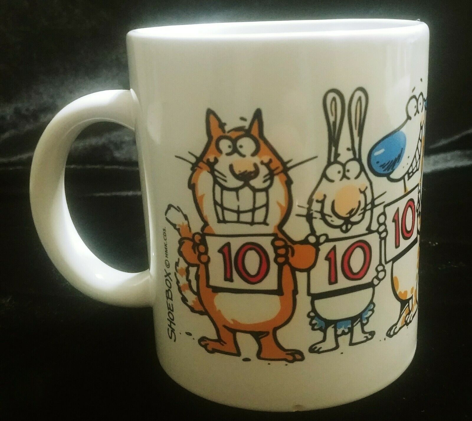 1980s SHOEBOX GREETINGS Vintage Ceramic Coffee Cup Mug 50 Is Five Perfect 10's