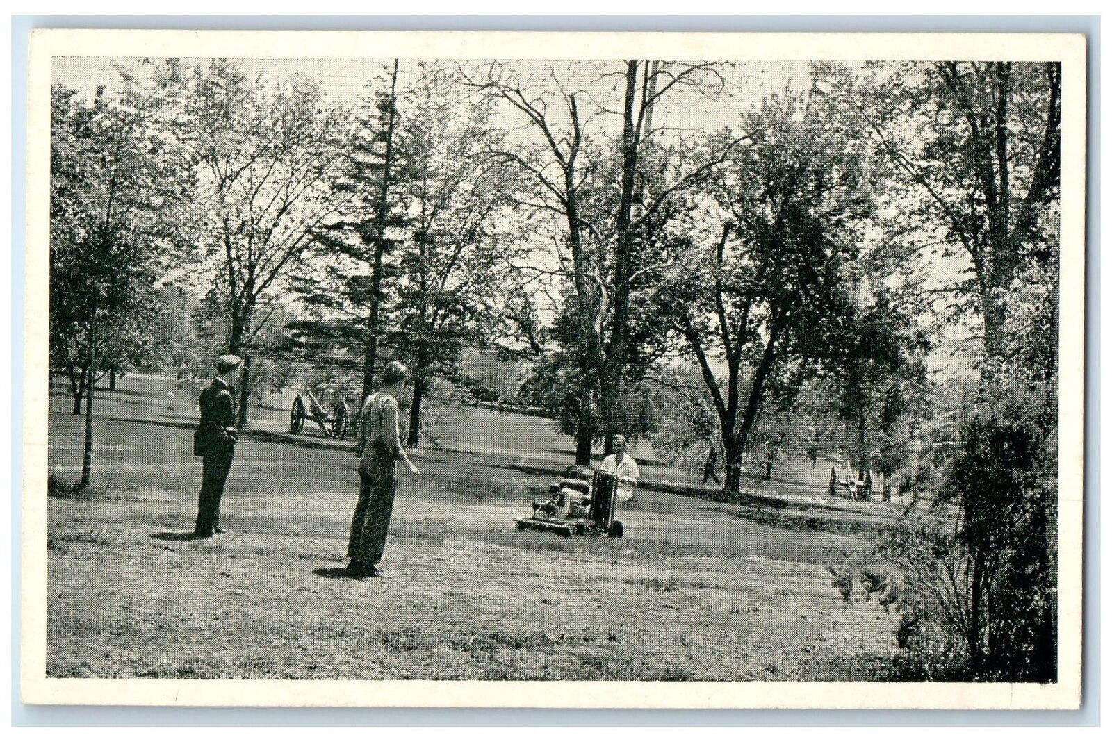 c1960\'s Grooming The Lawn On Campus Of St. Thomas St. Paul Minnesota MN Postcard