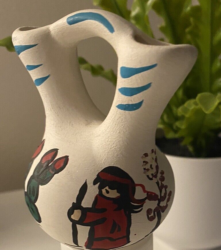 NEW LSITING 3/28 Native American Wedding Vase Artist Hand Painted