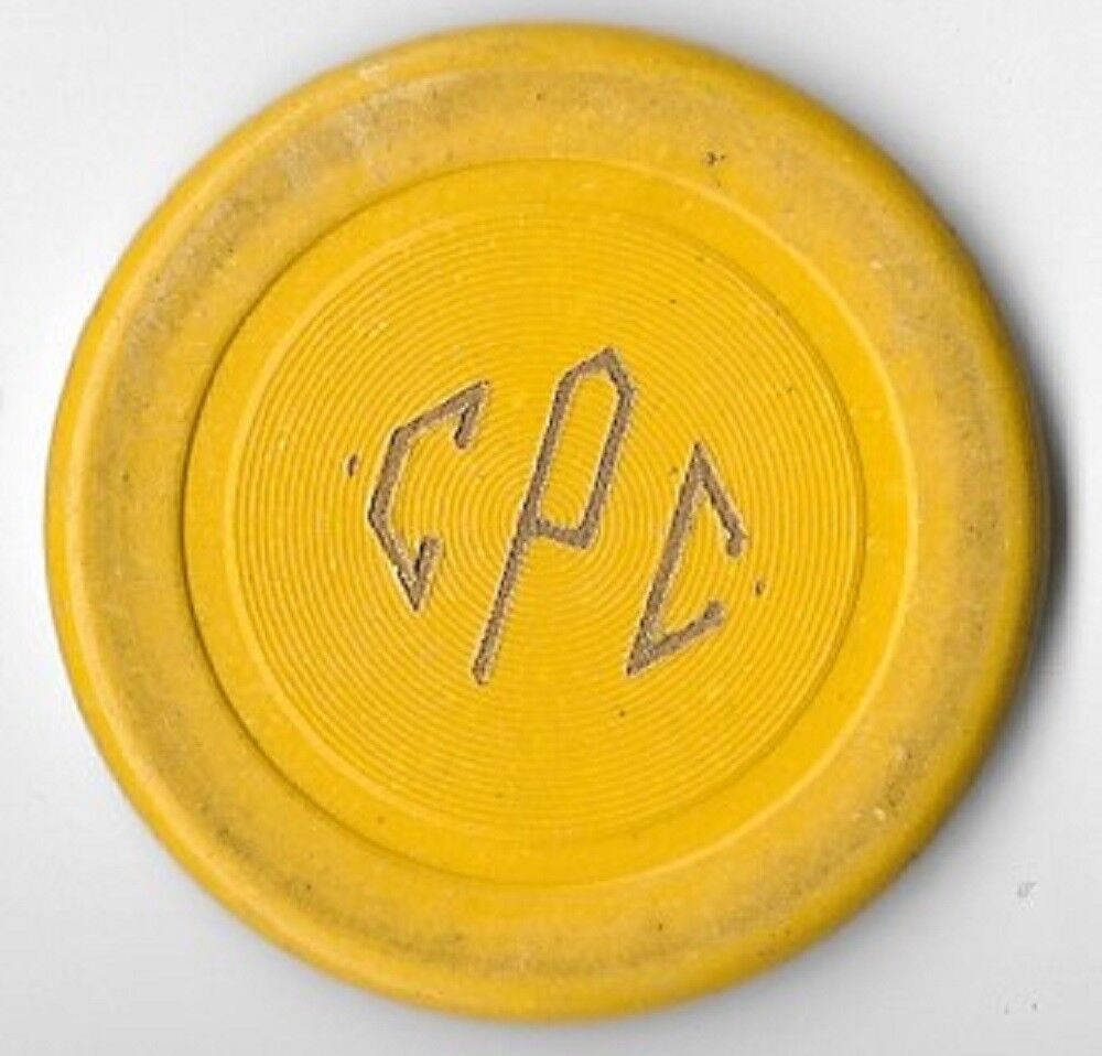 Culver Press Club Illegal Casino/ Poker Chip Yellow Cincinnati Ohio 1916