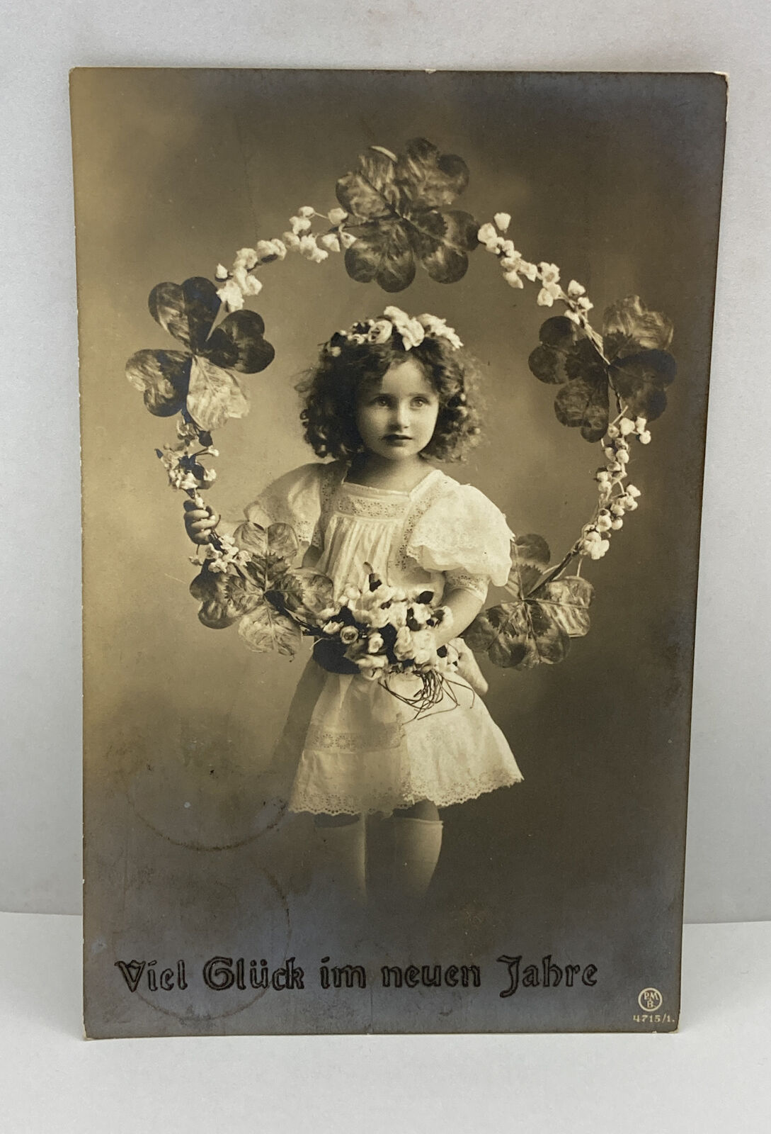 Girl Original Antique Photo Postcard / European posted