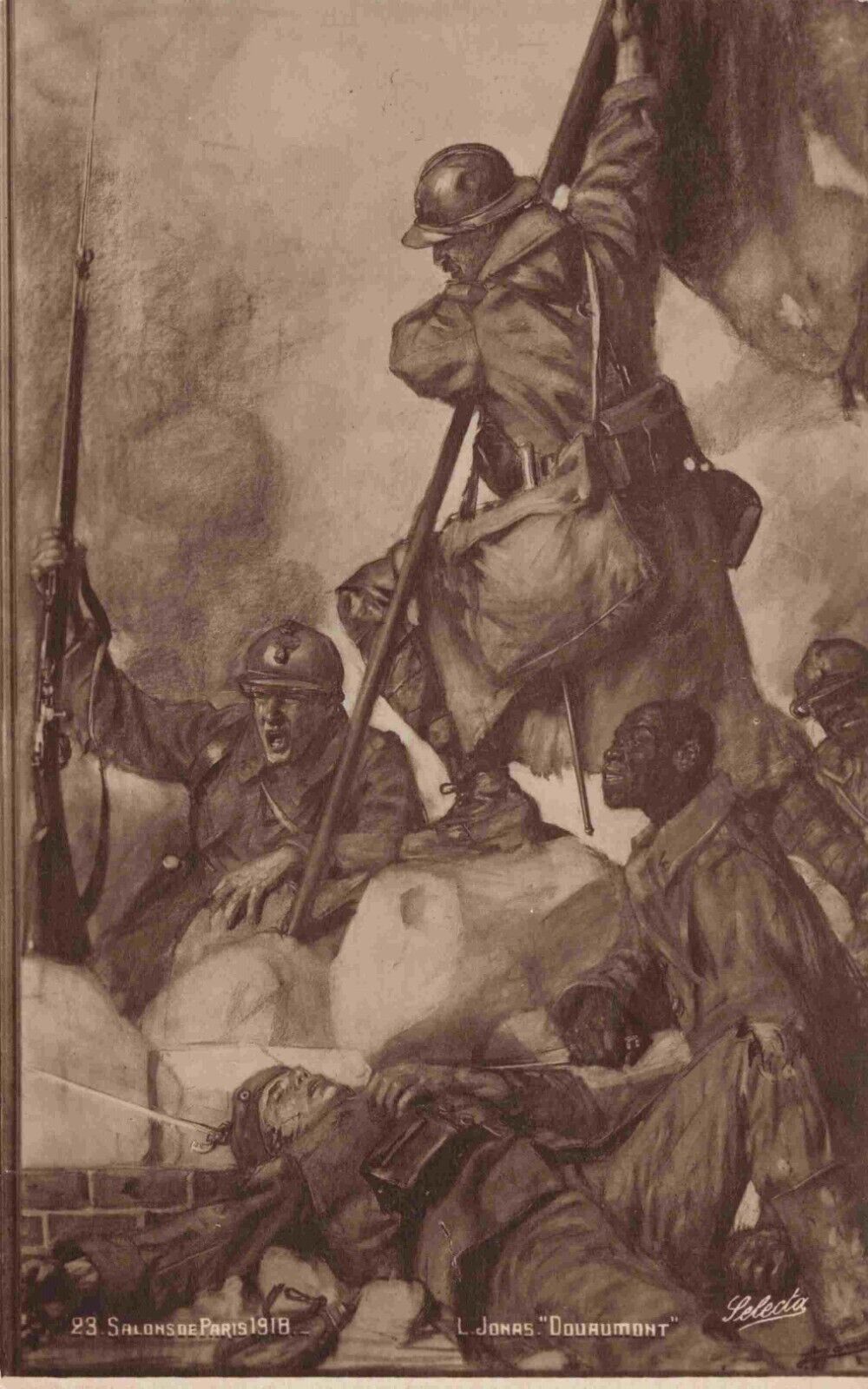 WWI Battle of Verdun Douaumont France by Artist L Jonas Vintage Postcard