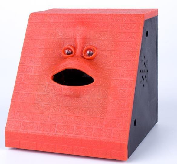 Funny Battery Facebank Face Piggy Bank Sensor Coin Eating Saving Money Box Gift
