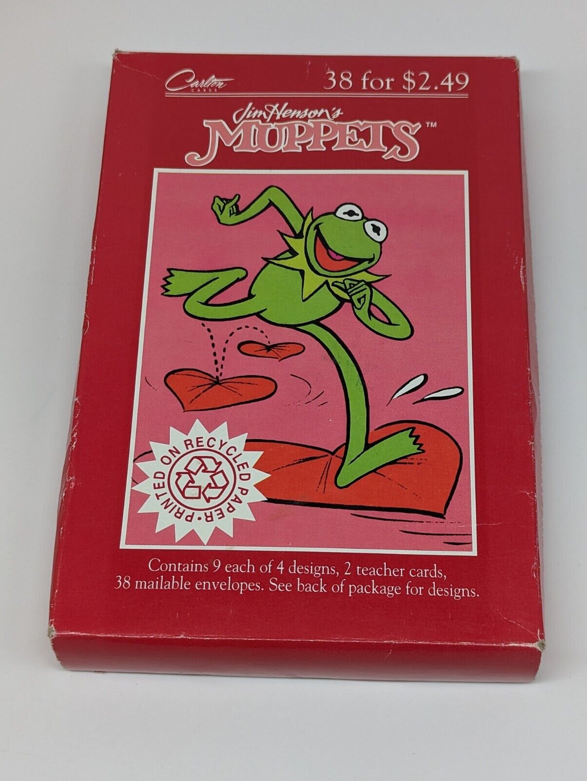 Vtg Jim Hensons Muppets Valentines Carlton Cards 38 Ct Box Kermit Piggy Fozzie