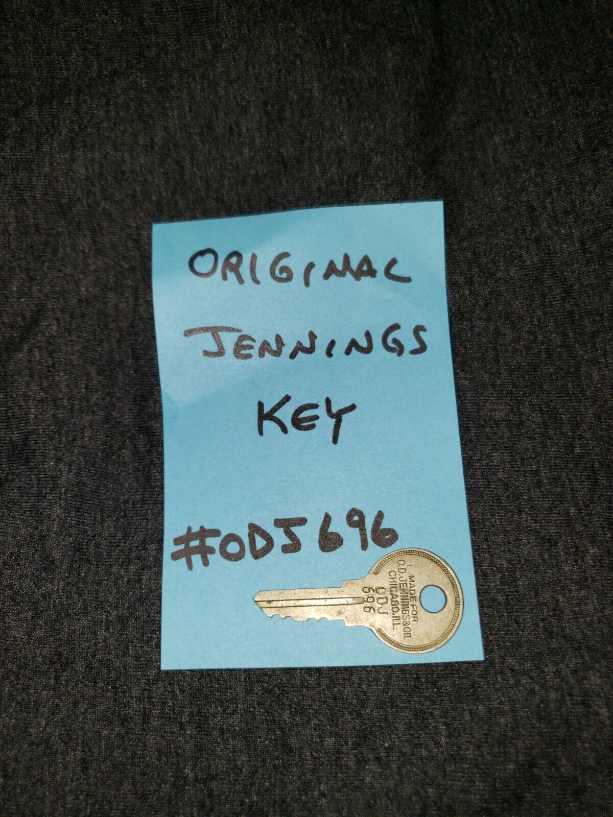 ORIGINAL KEY #ODJ696 FOR JENNINGS LOCK FOR ANTIQUE SLOT MACHINE ODJ #696