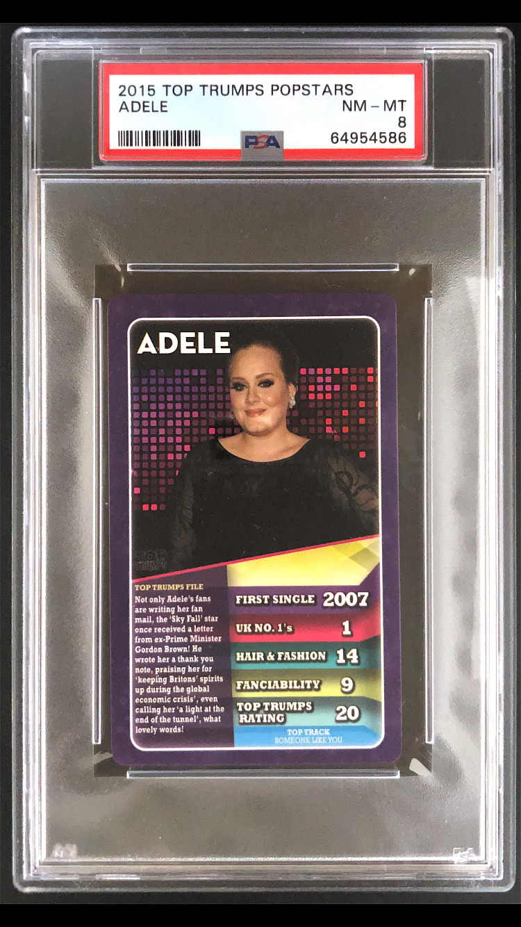 Adele Rookie 2015 Top Trumps Pop Stars PSA 8 Card Music Celebrity Card (B)
