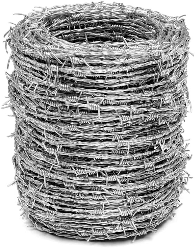 Barbed Wire 328FT 4 Point Barbed Wire Roll 16 Gauge Fence Critter Deterrent