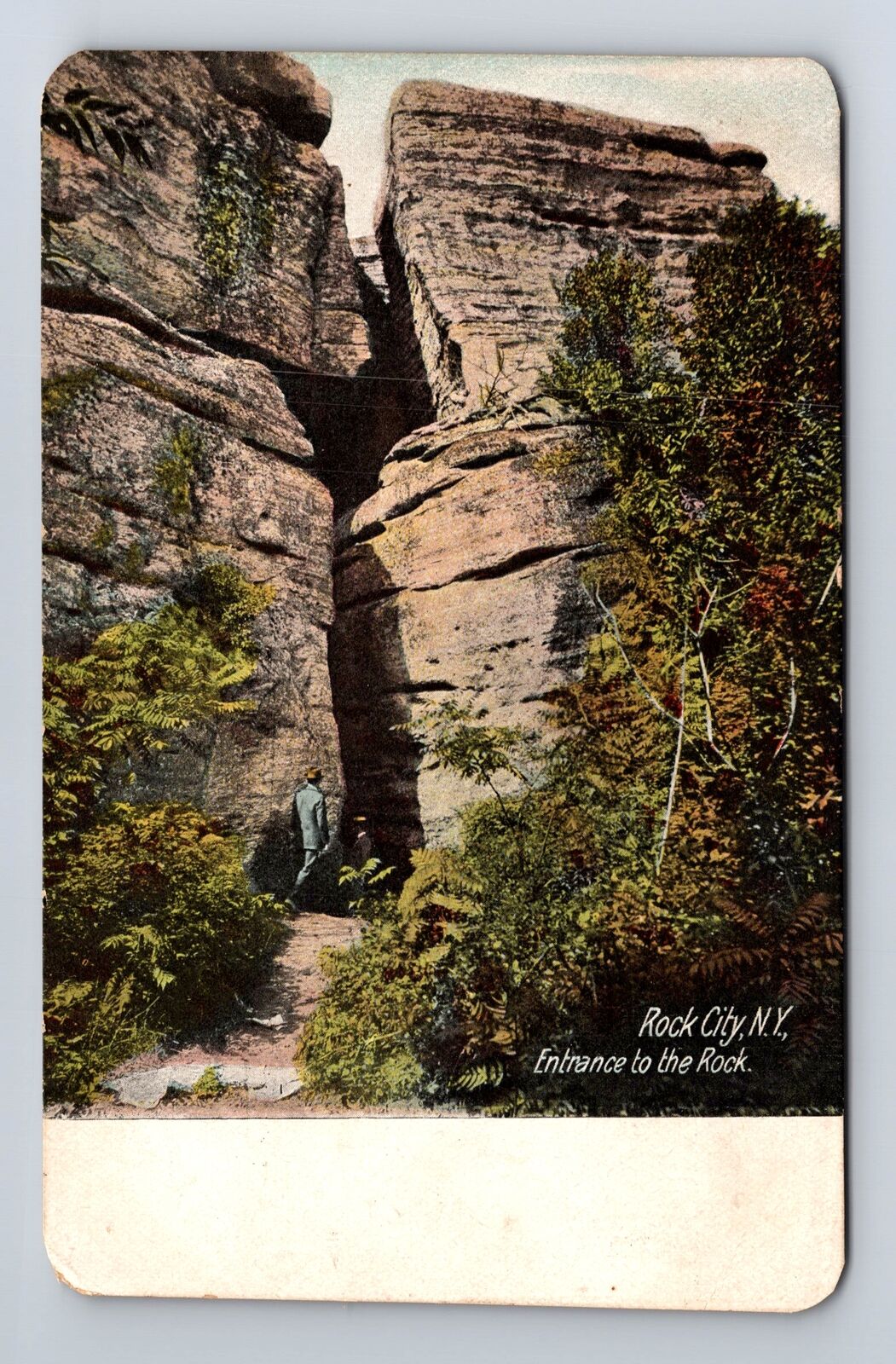 Rock City NY-New York, Entrance to the Rock, Antique Vintage Postcard