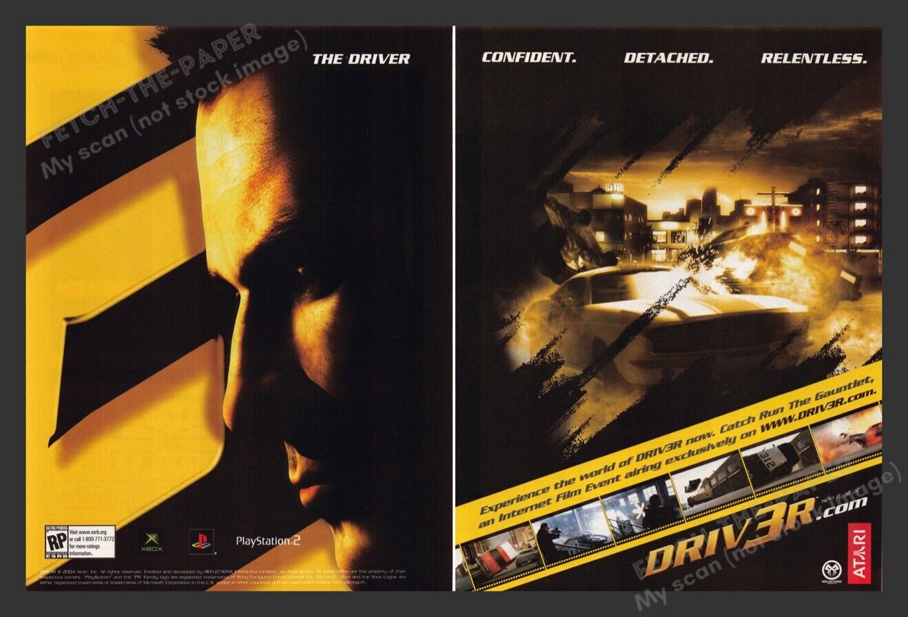 Driv3r 2000s Video Game Print Advertisement (2 Pages) 2004
