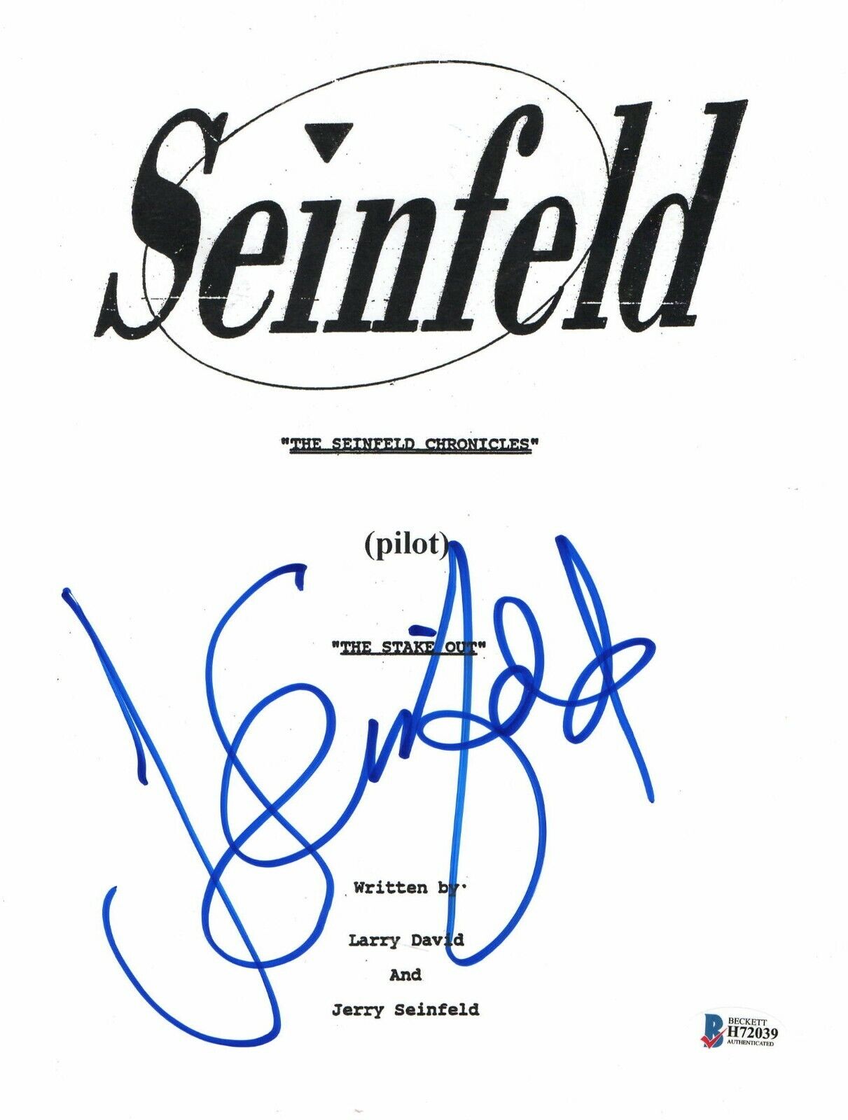 'JERRY SEINFELD'  AUTOGRAPH  'SEINFELD'  SIGNED TV SCRIPT BAS BECKETT COA 3
