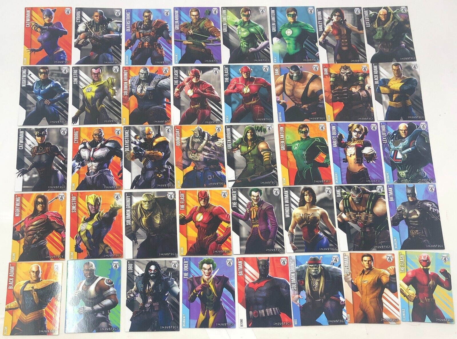 DC Injustice Cards 40x Common Set Bronze/Silver/Gold (Non-Foil, Series 4) Arcade