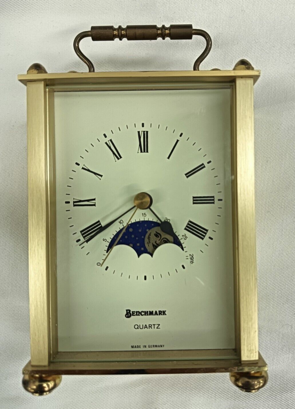 Vintage Benchmark Quartz West Germany Moon Table Clock