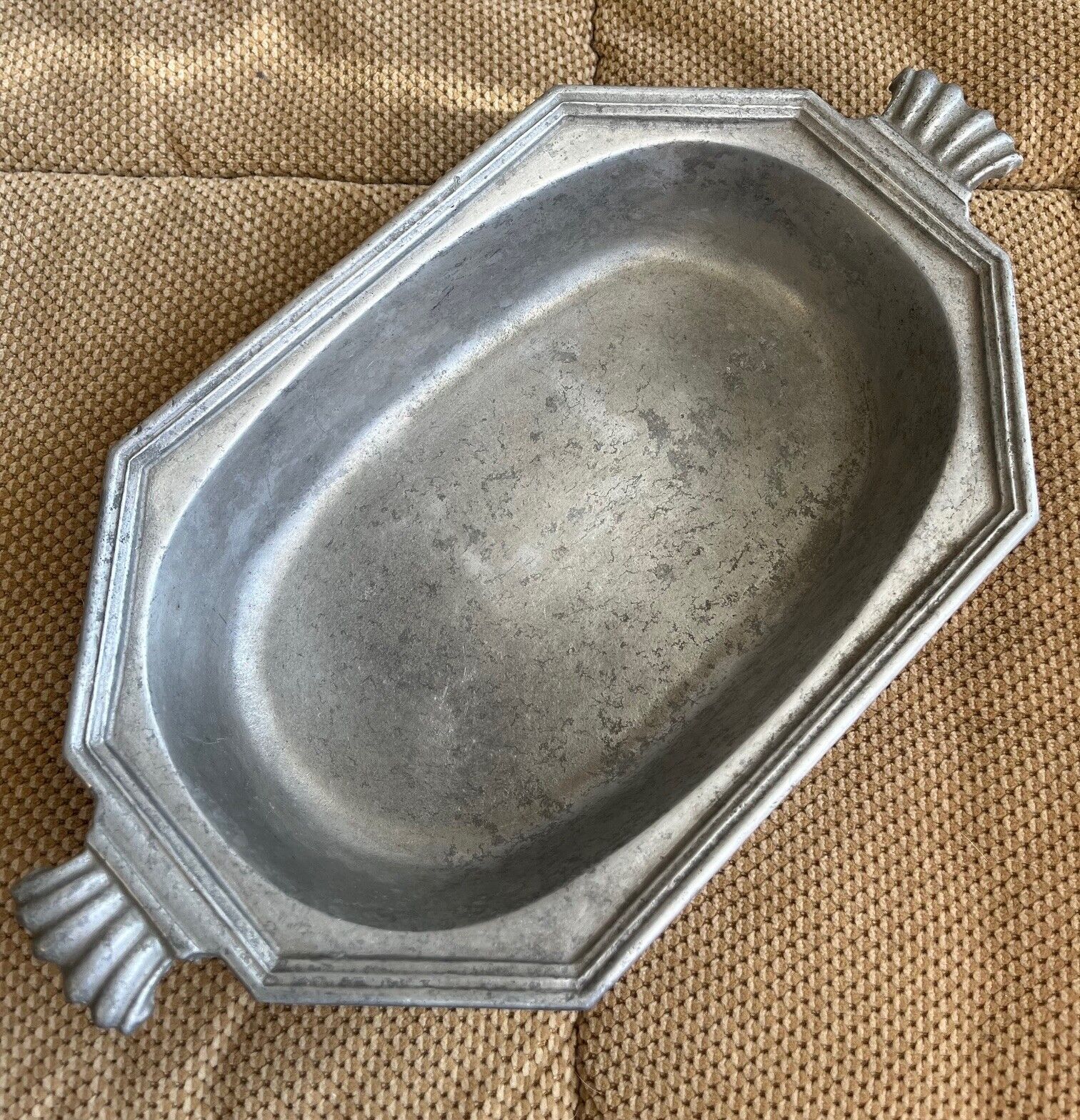 Vintage IS (International Silver) Octangular Pewter Dish Antique HTF