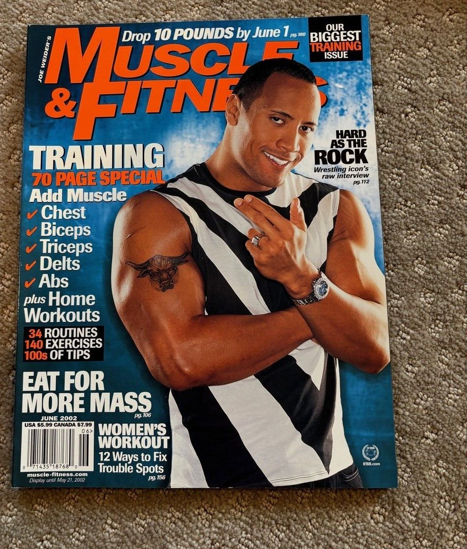 The Rock Dwayne Johnson Muscle and Fitness Magazine Newsstand Copy WWE WWF