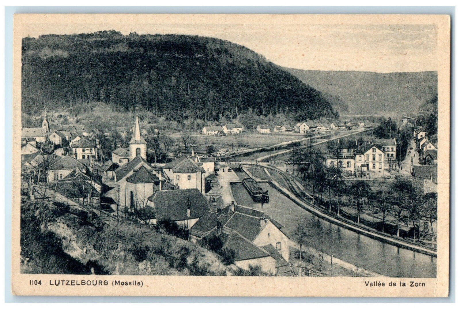 c1940's Zorn Valley Moselle Lutzelbourg France Vintage Unposted Postcard