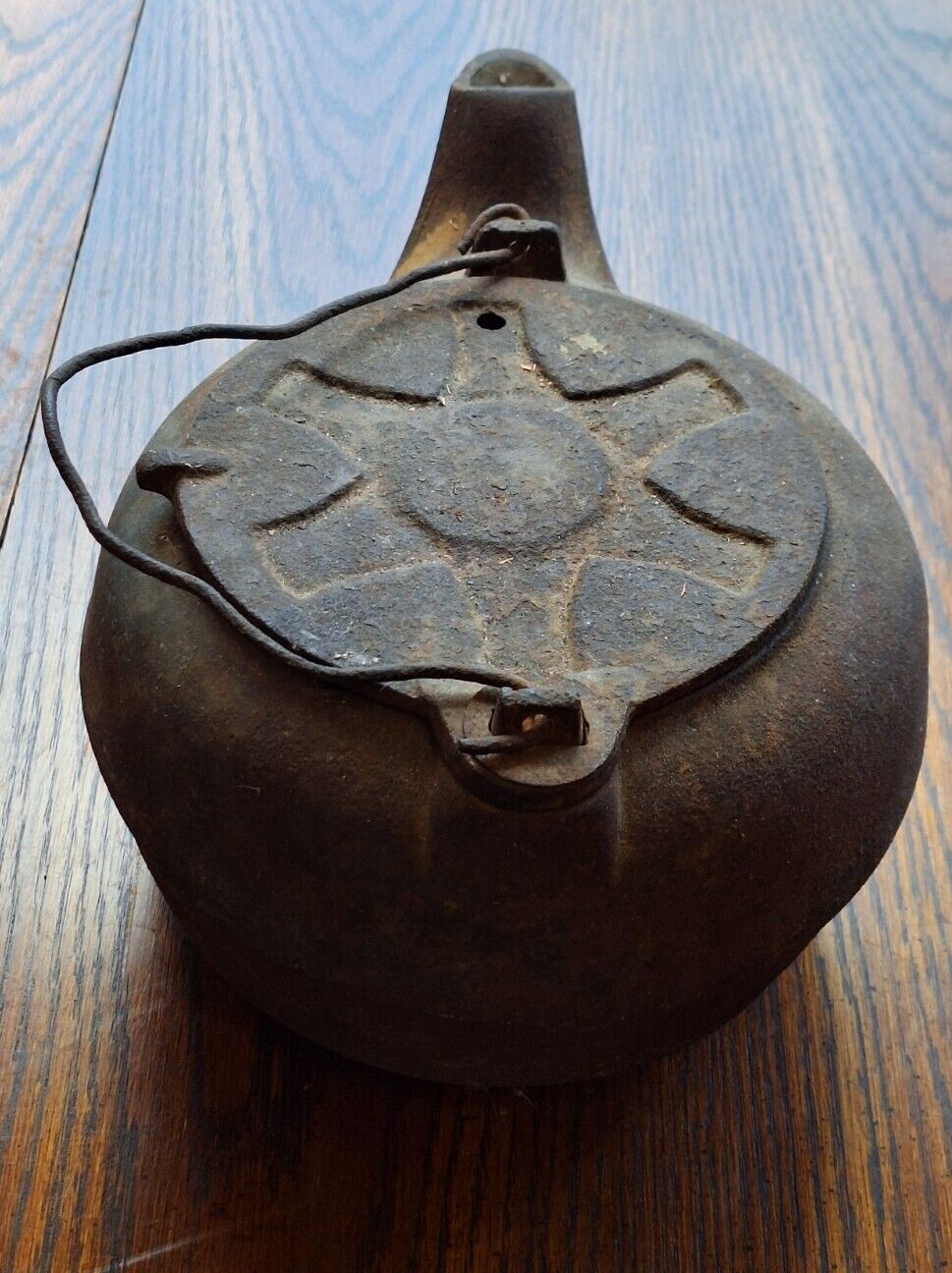 Antique Cast Iron Tea Kettle #7