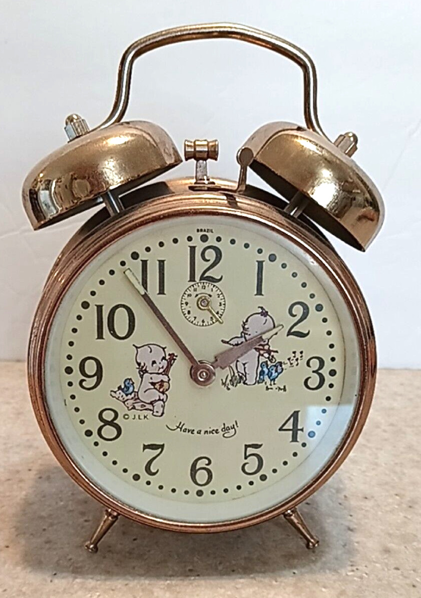 Vintage Wind-up Alarm Clock - Excellent - Kewpie Doll Collectible - Rings Loud