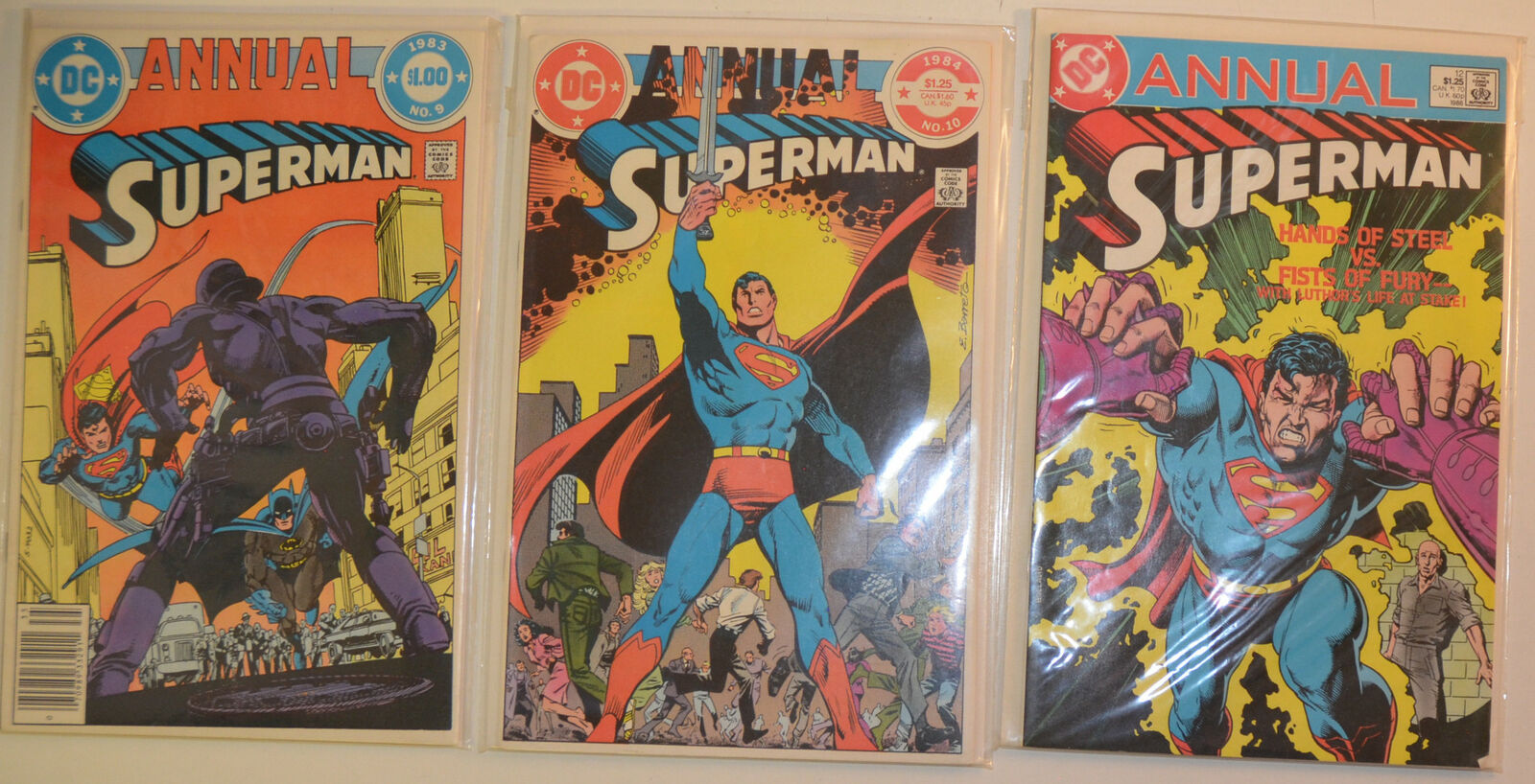 Superman Annual Lot of 3 #9,10,12 DC Comics (1983) VF+ 1st Print Comic Books