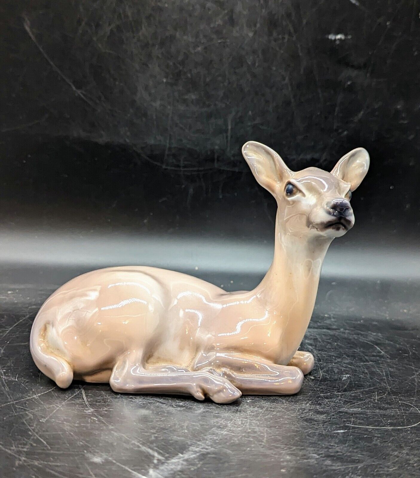 Dahl Jensen DJ Danish Porcelain Brown Deer Doe Fawn Figurine Denmark #1147 6.5\