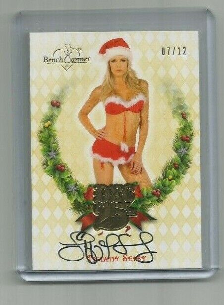 TIFFANY SELBY 2013 BENCHWARMERS HOLIDAY DEC 25th GOLD AUTOGRAPHED CARD #7/12 