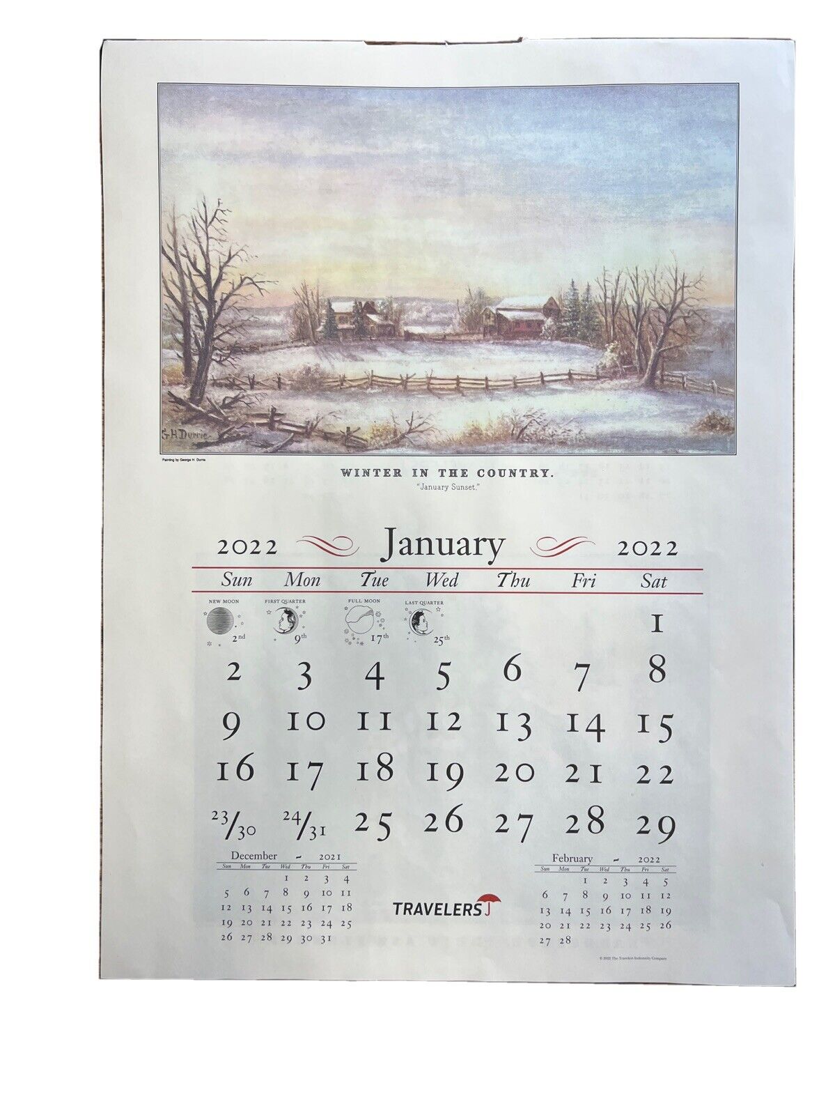 Currier and Ives Travelers calendar 2022 great for prints