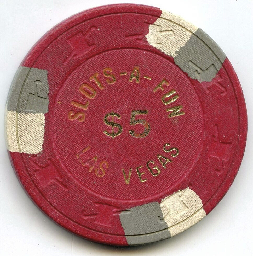 Slots A Fun $5 Casino Chip 1980's Las Vegas Nevada Token - H98