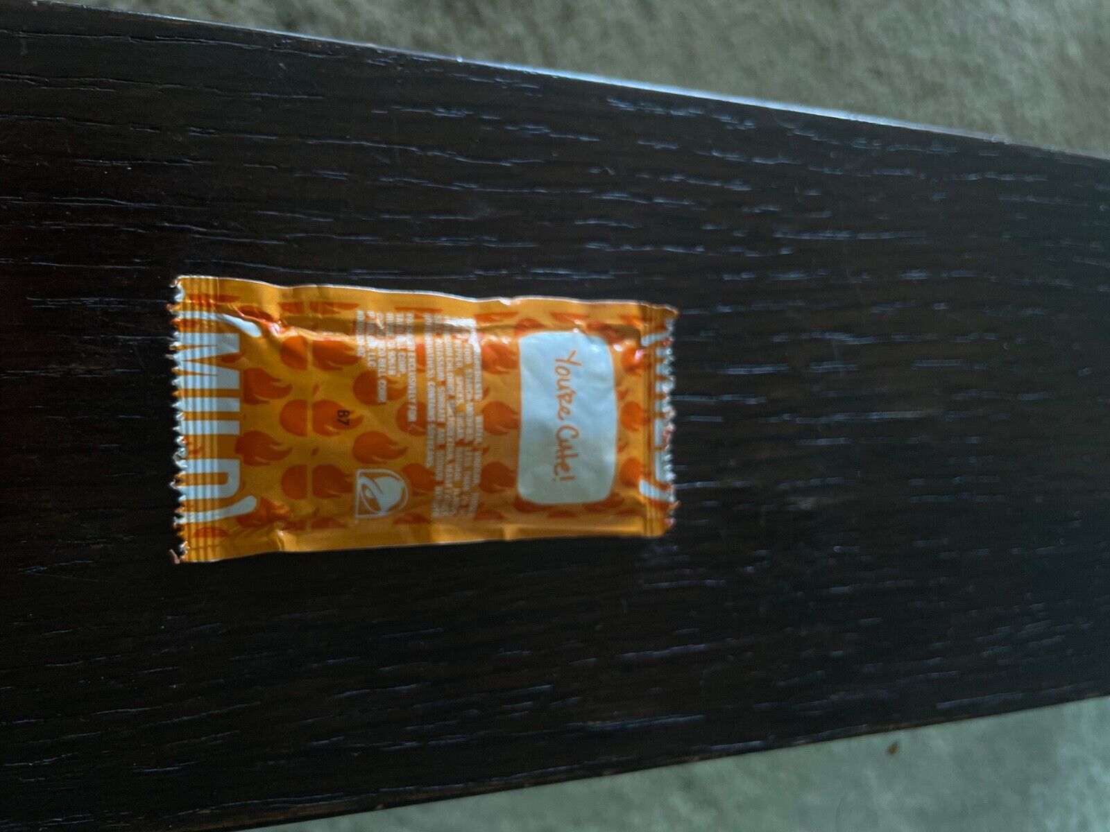 very rare miss printed Taco Bell mild hot sauce pack 