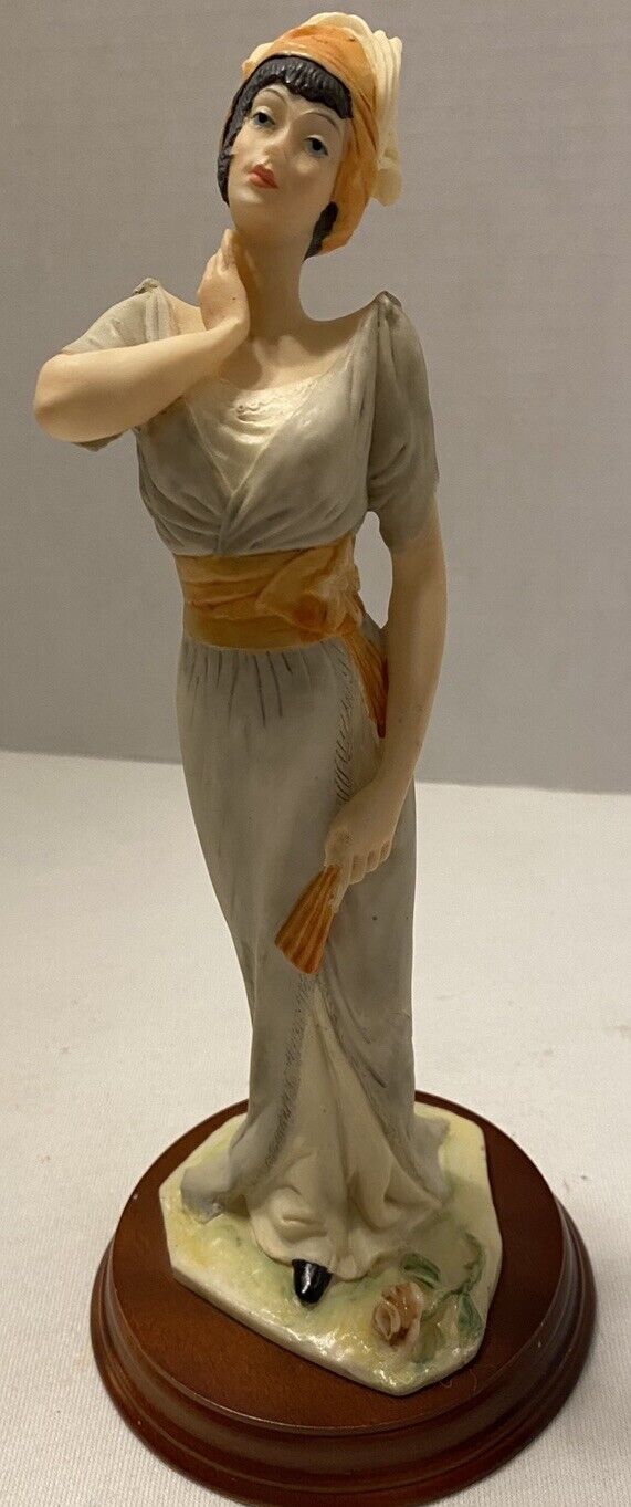 La Verona Collection Figurine 40’s Era Lady In Gray Orange Hat 