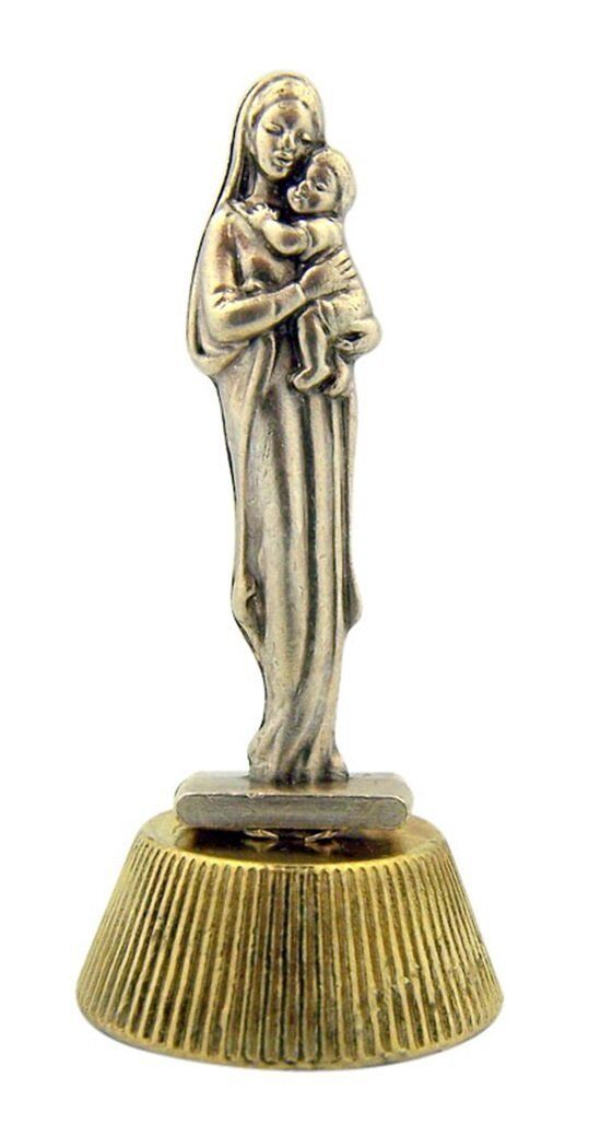 Madonna and Child Metal Auto Statue Decoration on Magnetic Adhesive Base, 2 Inch