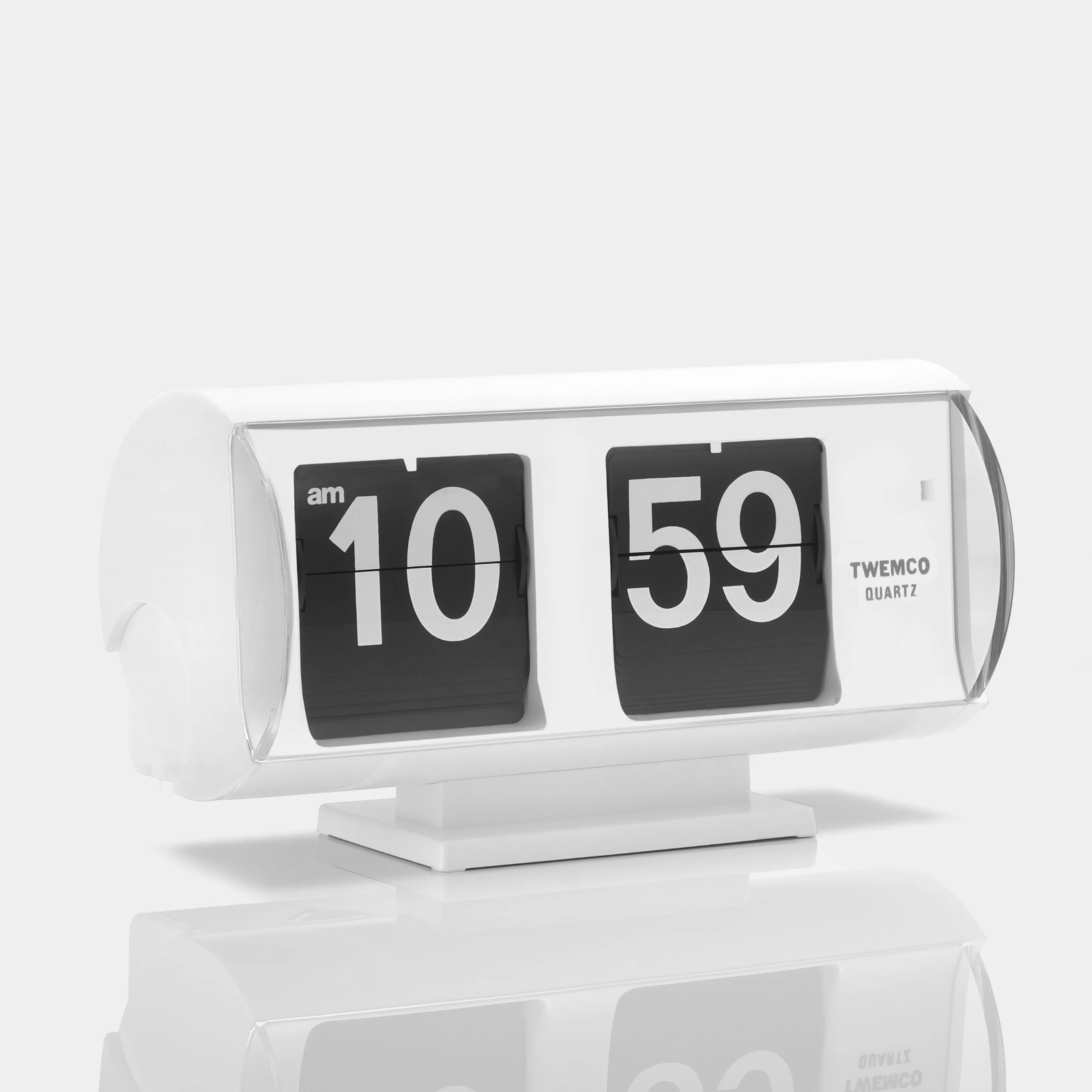 Twemco QT-30T White Analog Flip Clock