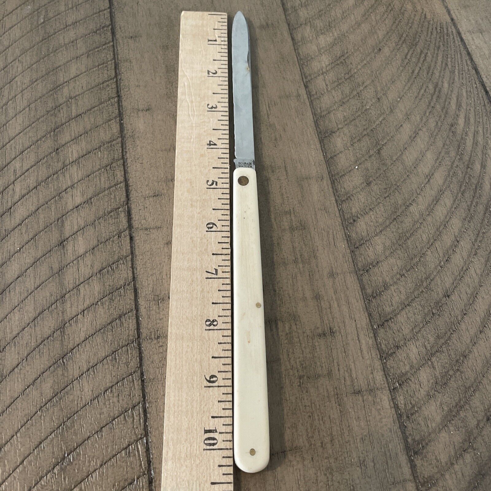 Vintage Schrade Walden NY USA SS105 Folding Knife Celluloid Handle *Blade Damage