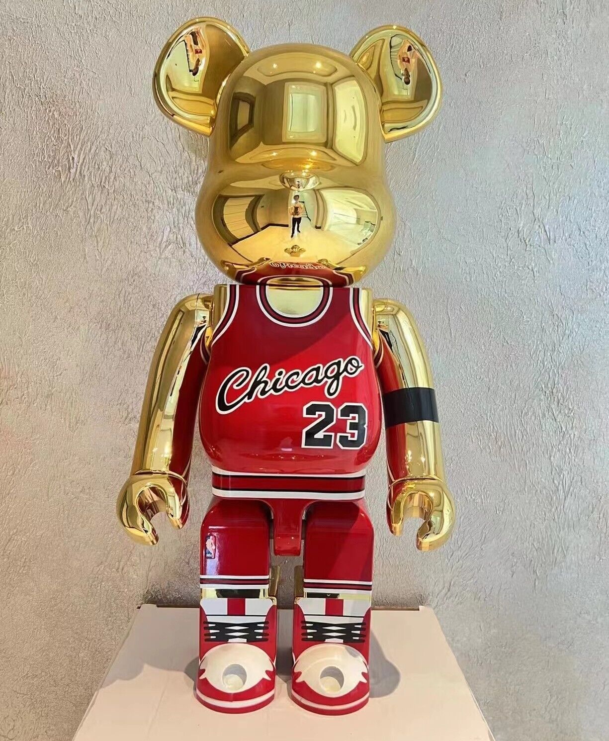 400%Bearbrick Michael Jordan #23 Chicago Red Gold Action Figure Art ornament toy