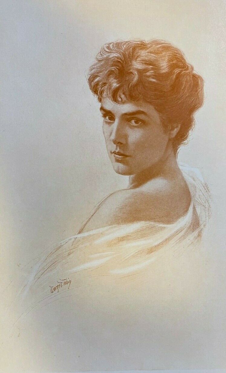 1907 Vintage Magazine Illustration Lady Randolph Churchill