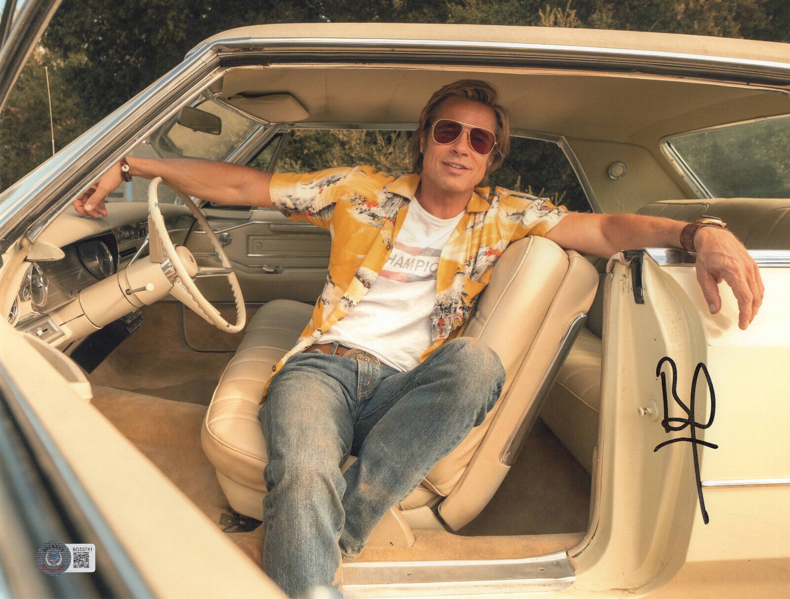 BRAD PITT SIGNED AUTOGRAPH 11X14 PHOTO ONCE UPON A TIME IN HOLLYWOOD BAS BECKETT