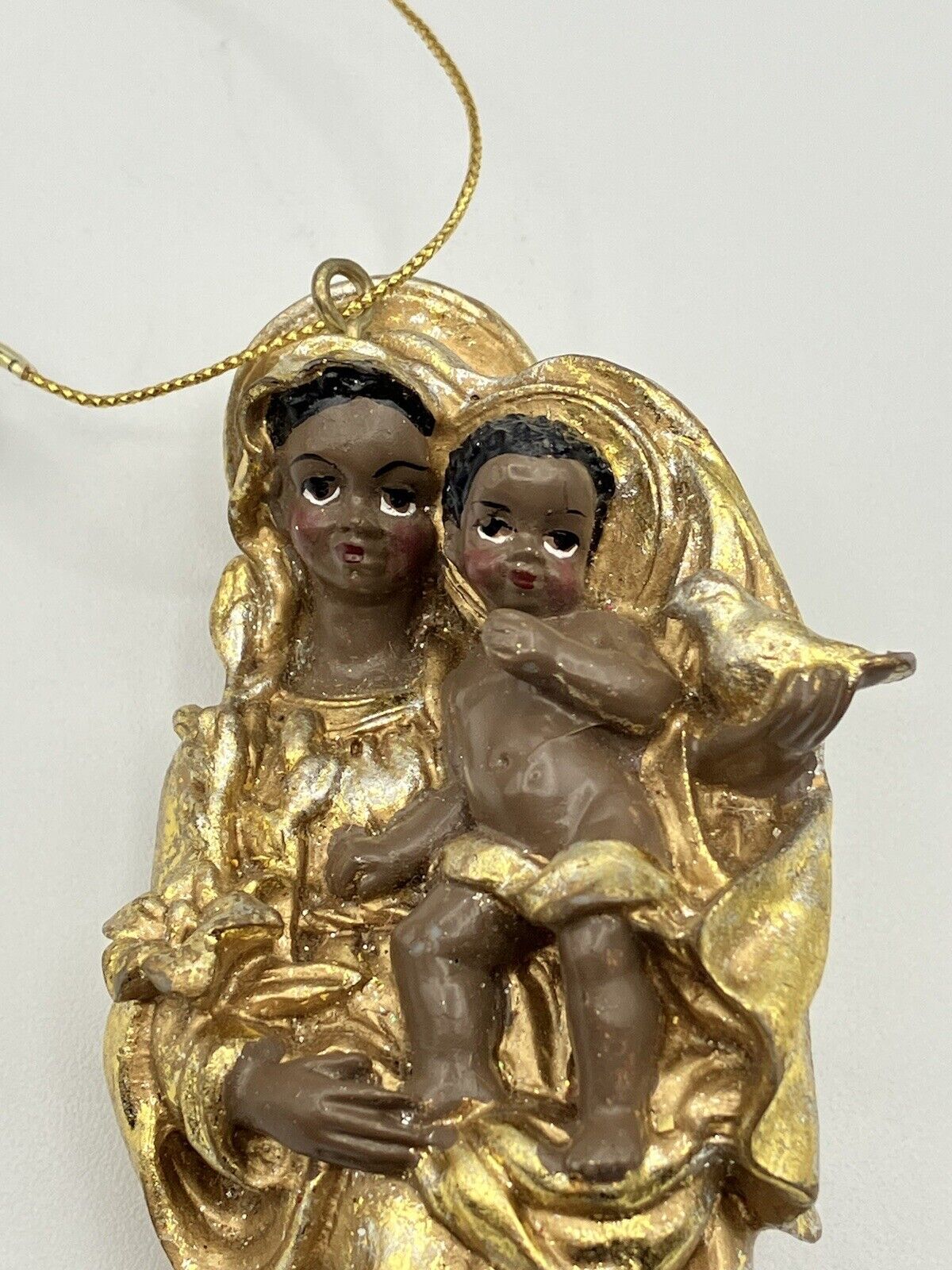 African American Madonna With Child Ornament 5 3/8\