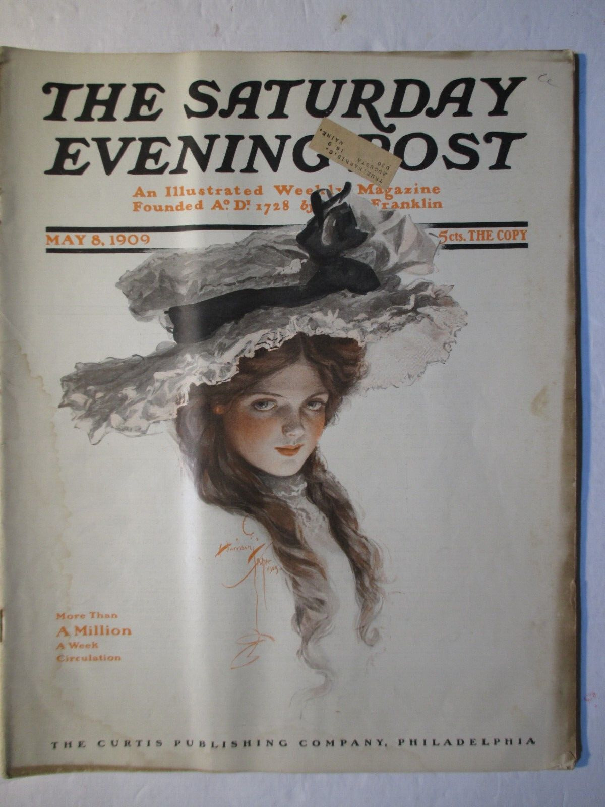 SATURDAY EVENING POST MAGAZINE may 8, 1909 harrison fisher cover debutante