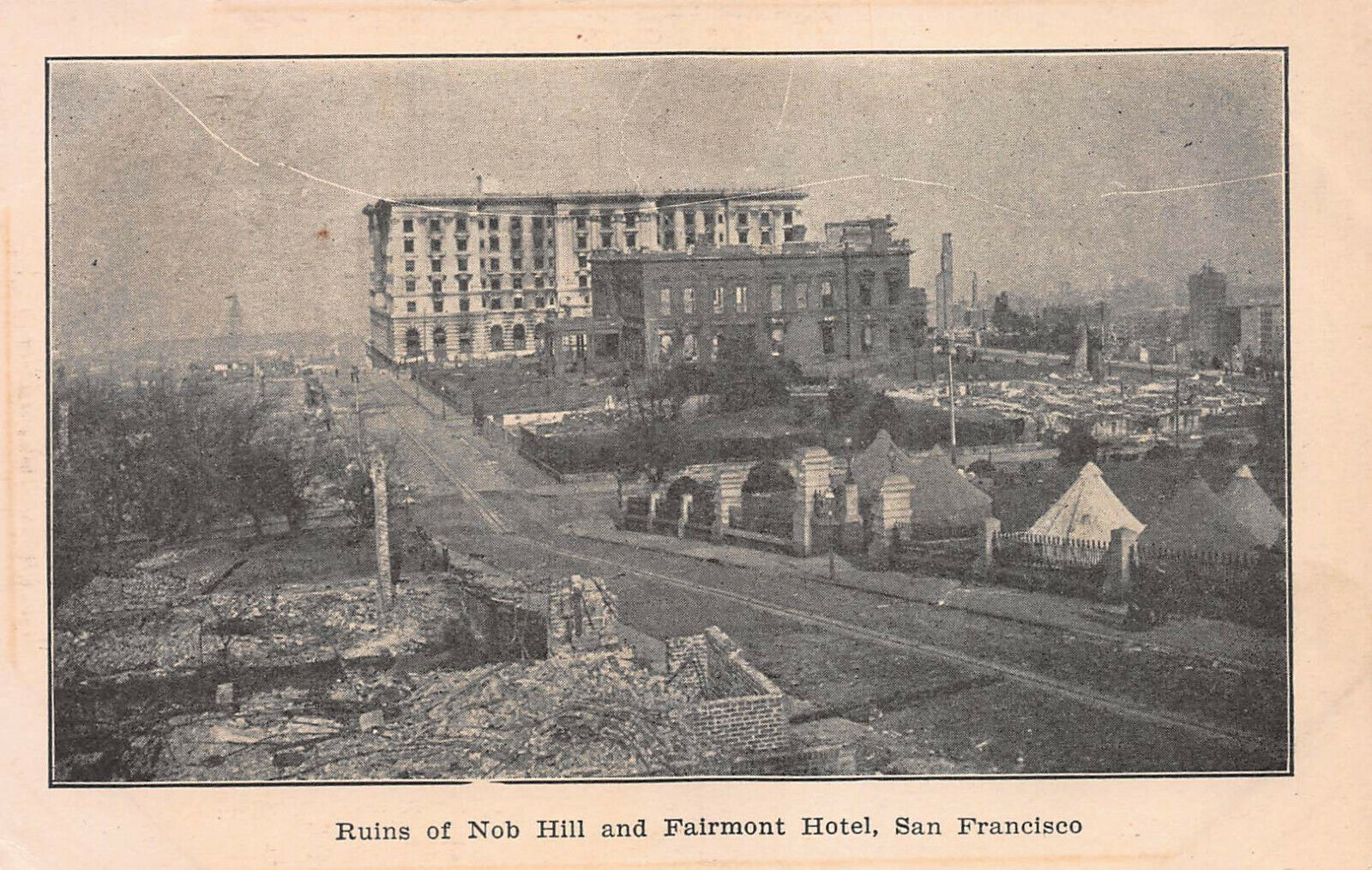 Ruins of Nob Hill & Fairmont Hotel, San Francisco, CA, Early Postcard, Unused 