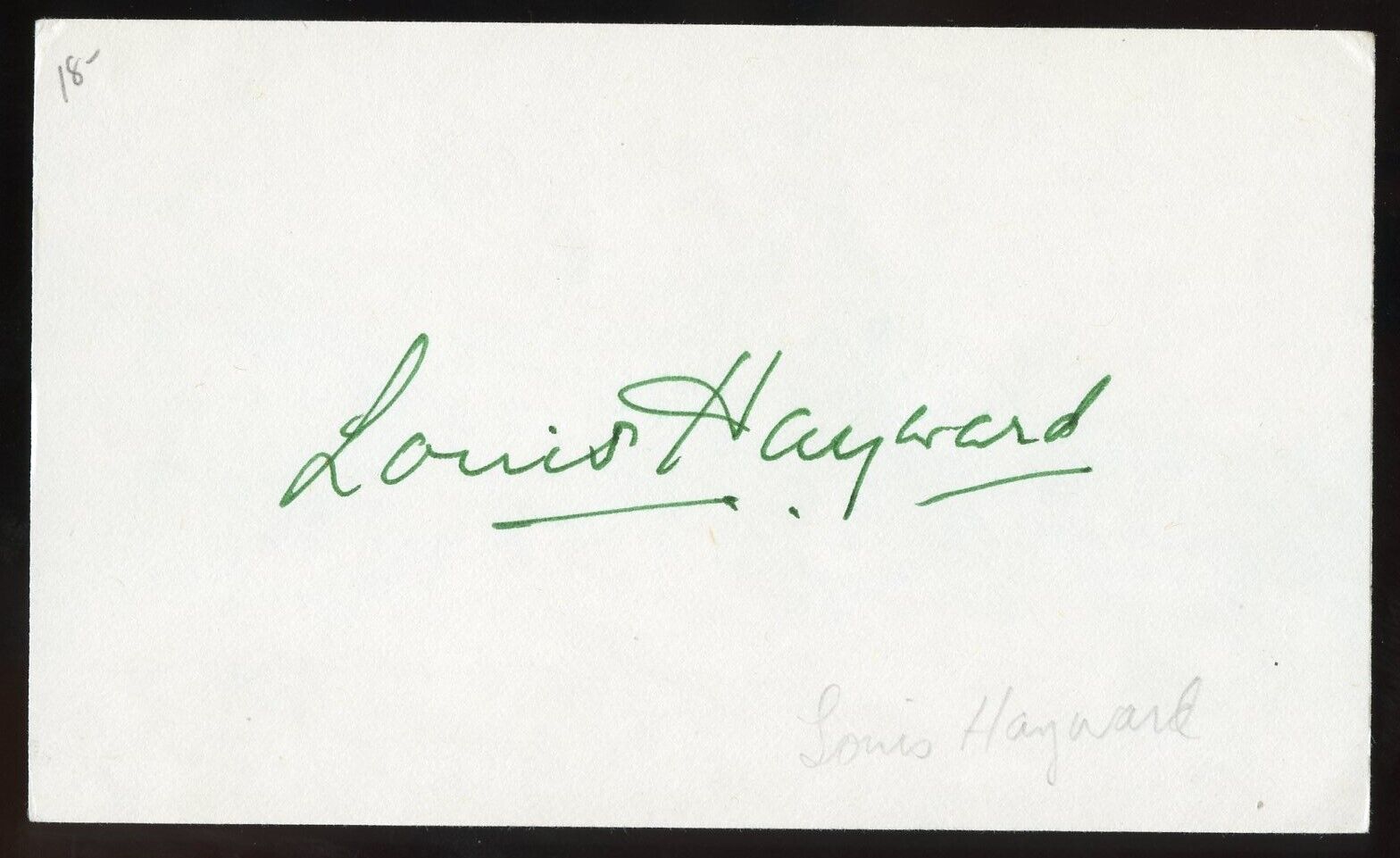 Louis Hayward d1985 signed autograph auto 3x5 Cut British-American Actor