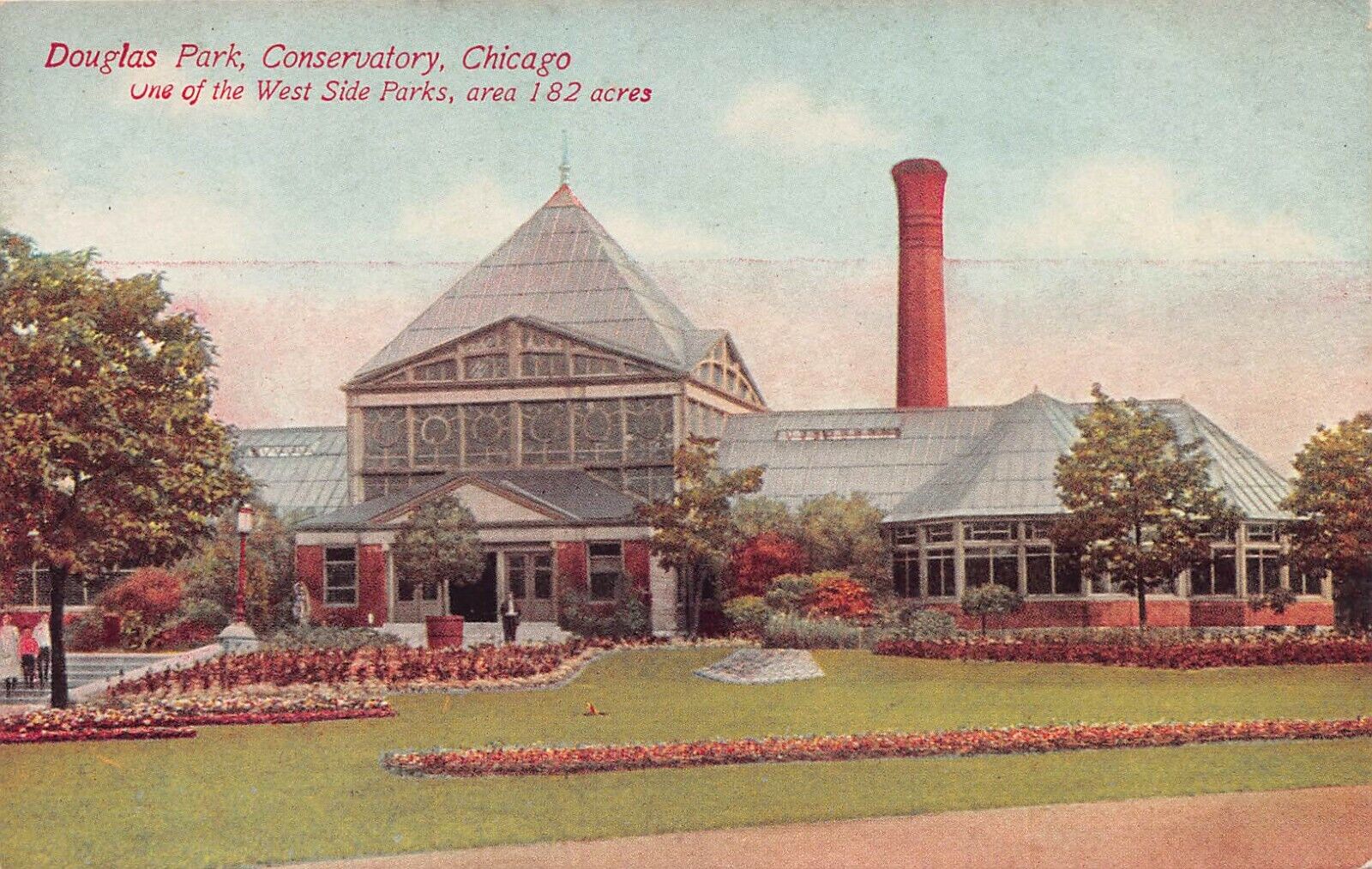 Conservatory, Douglas Park, Chicago, IL, Early Postcard, Unused