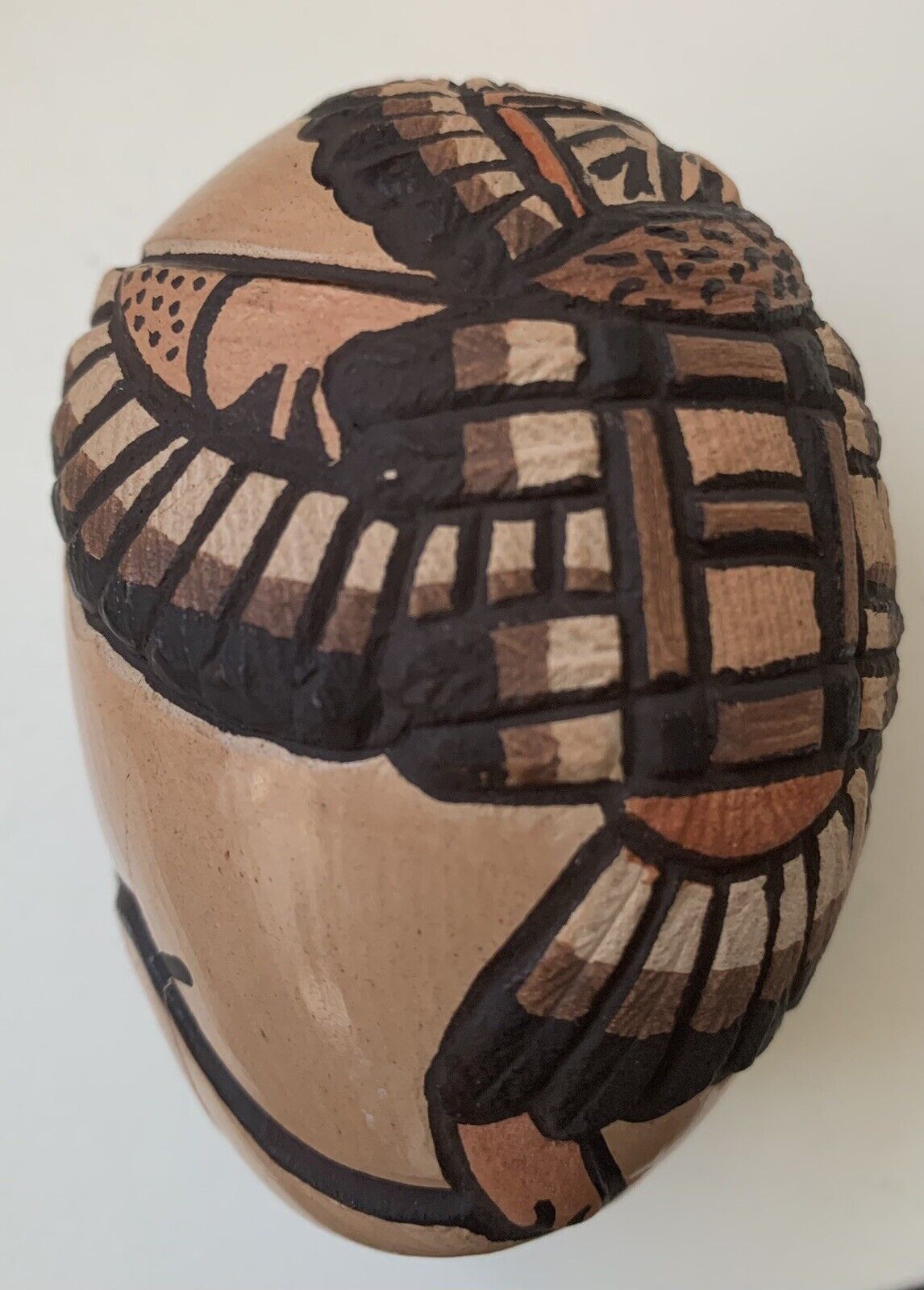 Vintage  \'HOPI\' Carved Dancing Eagle Kachina \'Egg Seed Pot’ SGN ‘CARLA NAMPEYO’