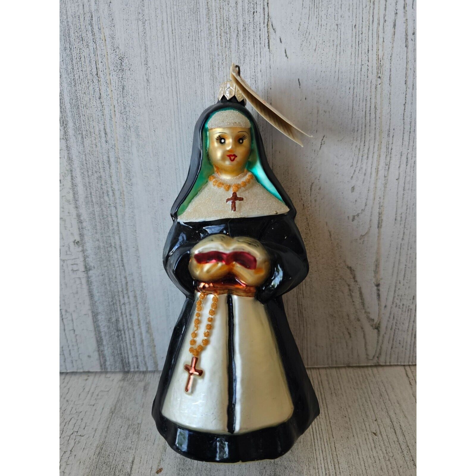 Radko sister act nun-religious ornament Xmas Bible tree vintage