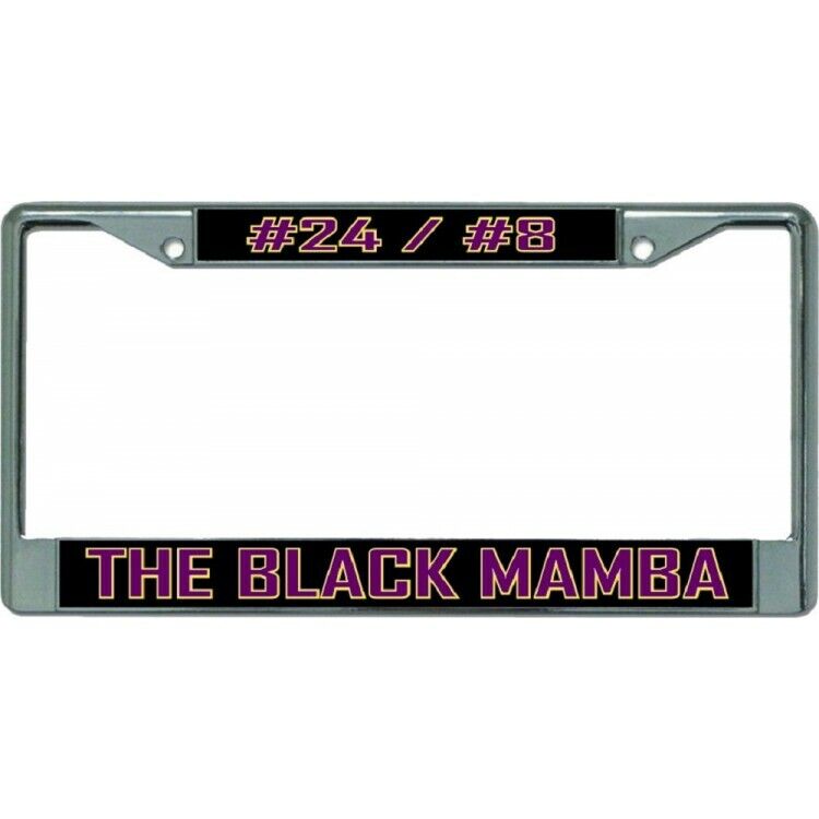 the black mamba #24 #8 kobe bryant lakers license plate frame usa made