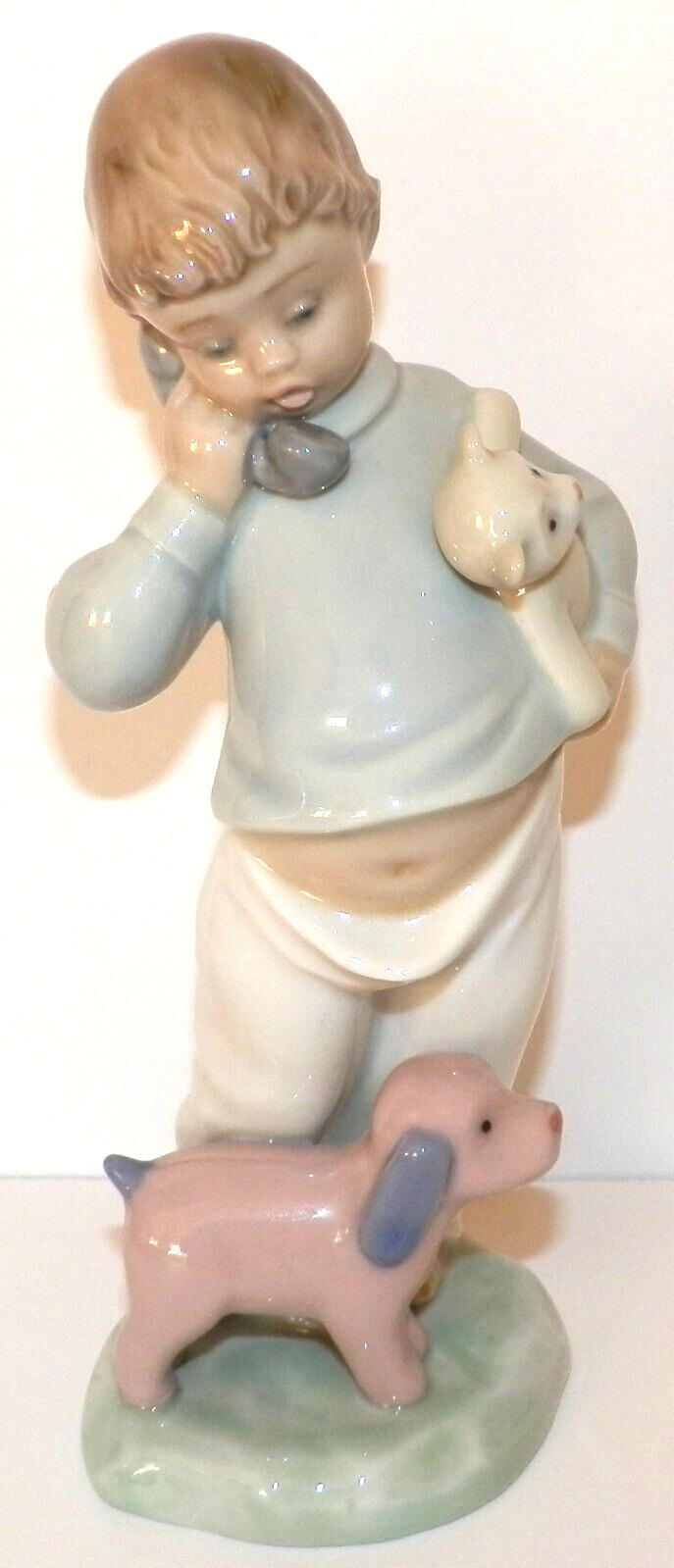 NAO LLADRO #1044 “Hello Mommy” Little Boy on Phone Glossy Figurine, 1987 