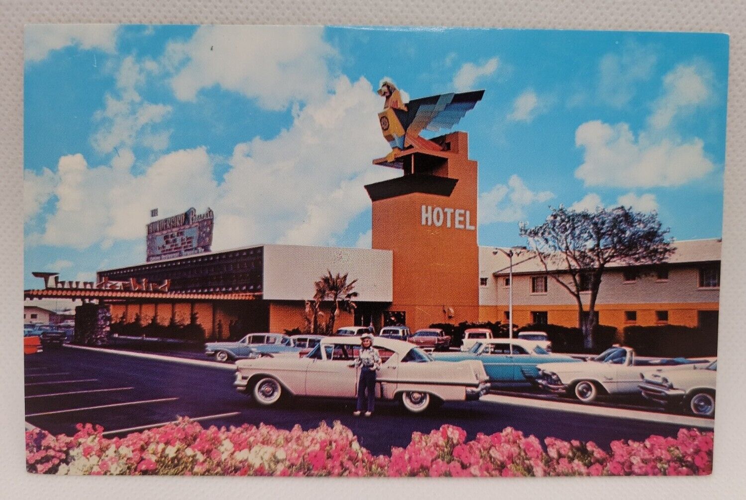 Vintage Postcard Thunderbird Hotel Las Vegas Nevada Cars 