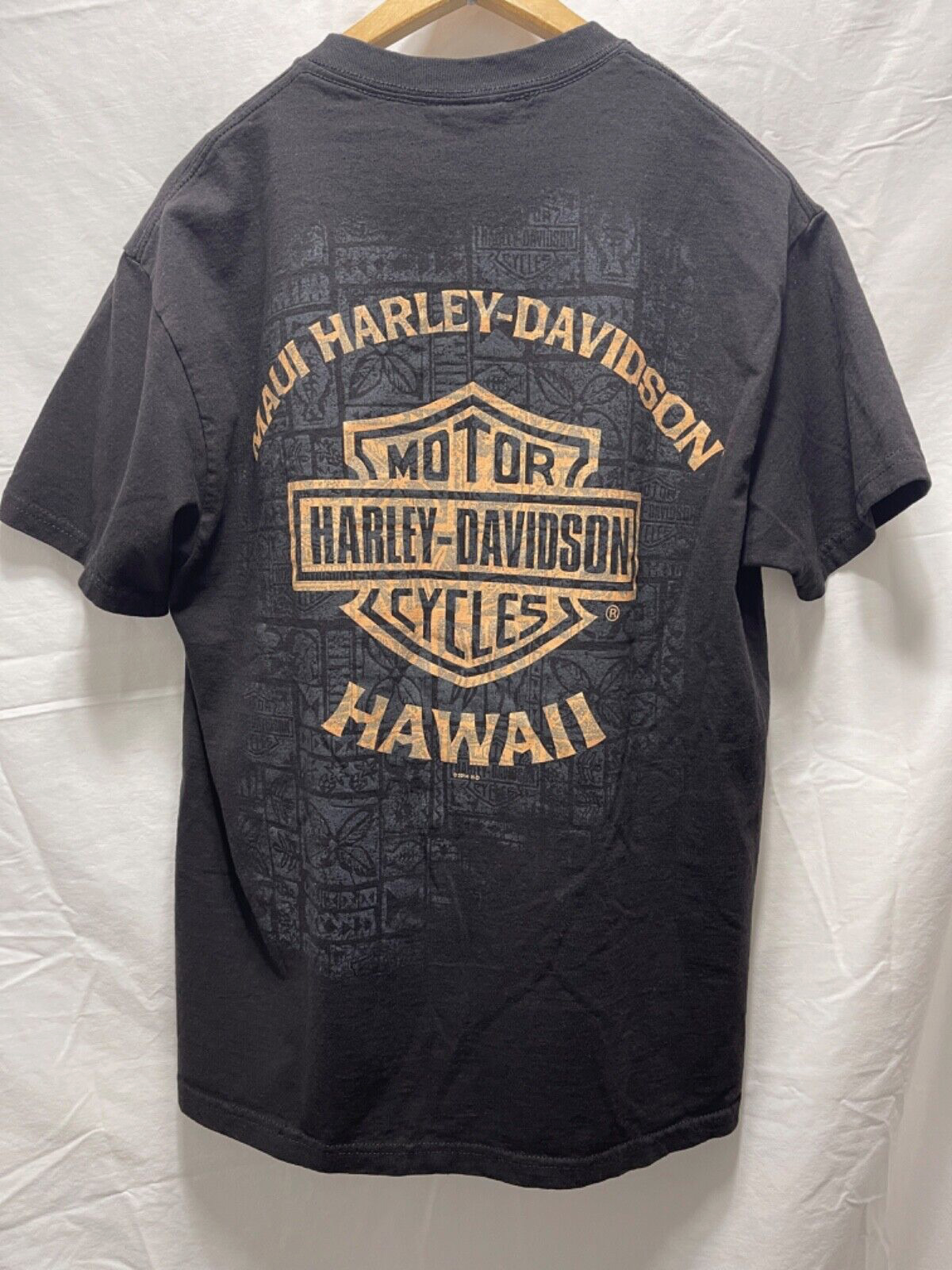 HARLEY-DAVIDSON MotorCycles black Maui Harley-Davidson spellout shirt size Large